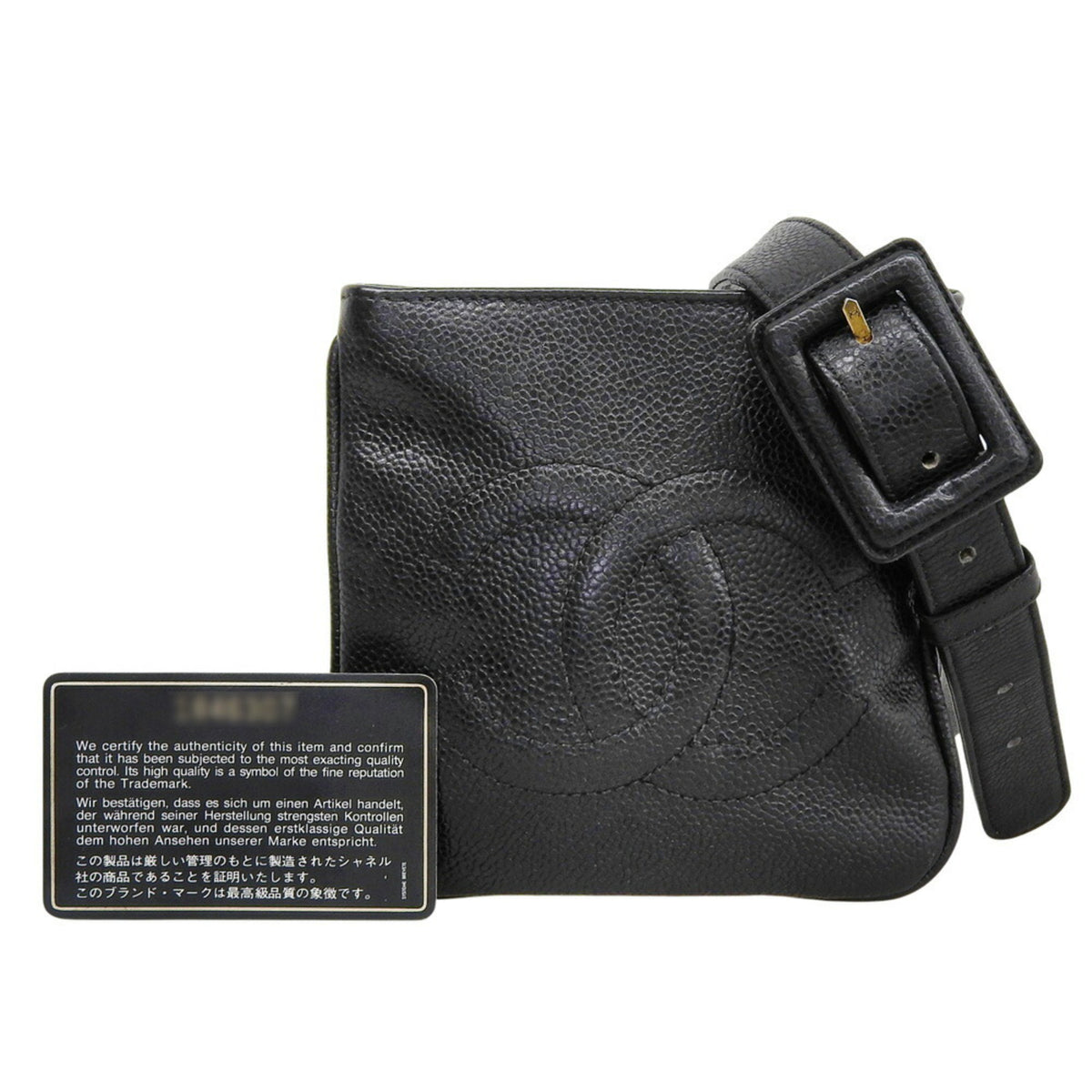 Chanel Black Grained Calfskin Fanny Pack (Pre-Owned)
