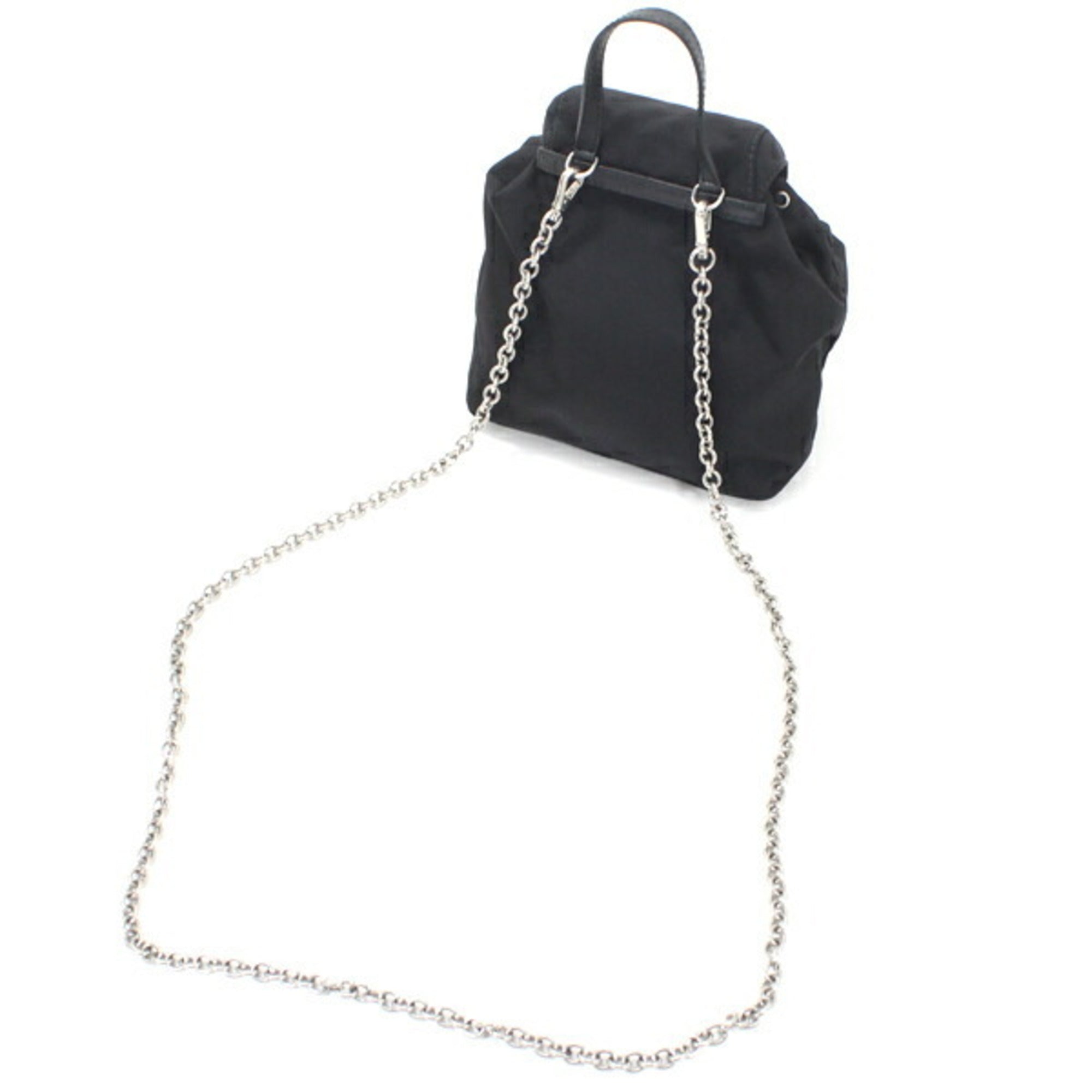 Prada Black Nero Nylon Leather Shoulder Bag (Pre-Owned)
