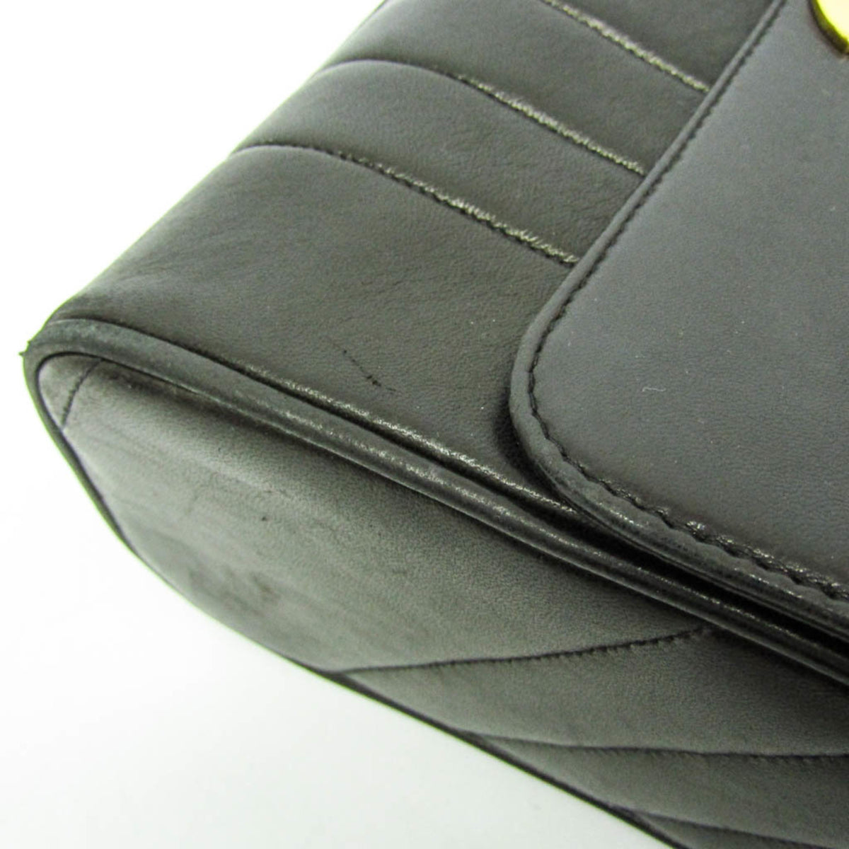 Chanel Mademoiselle Black Leather Shoulder Bag (Pre-Owned)