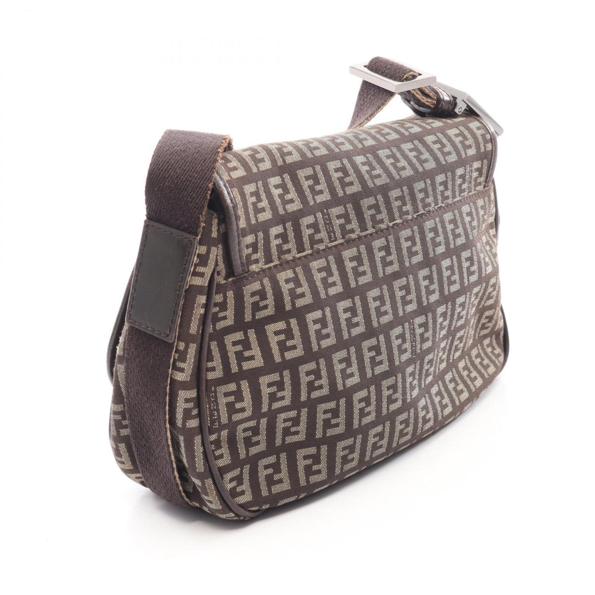 Fendi Beige Brown Canvas Leather Handbag Shoulder Bag (Pre-Owned)