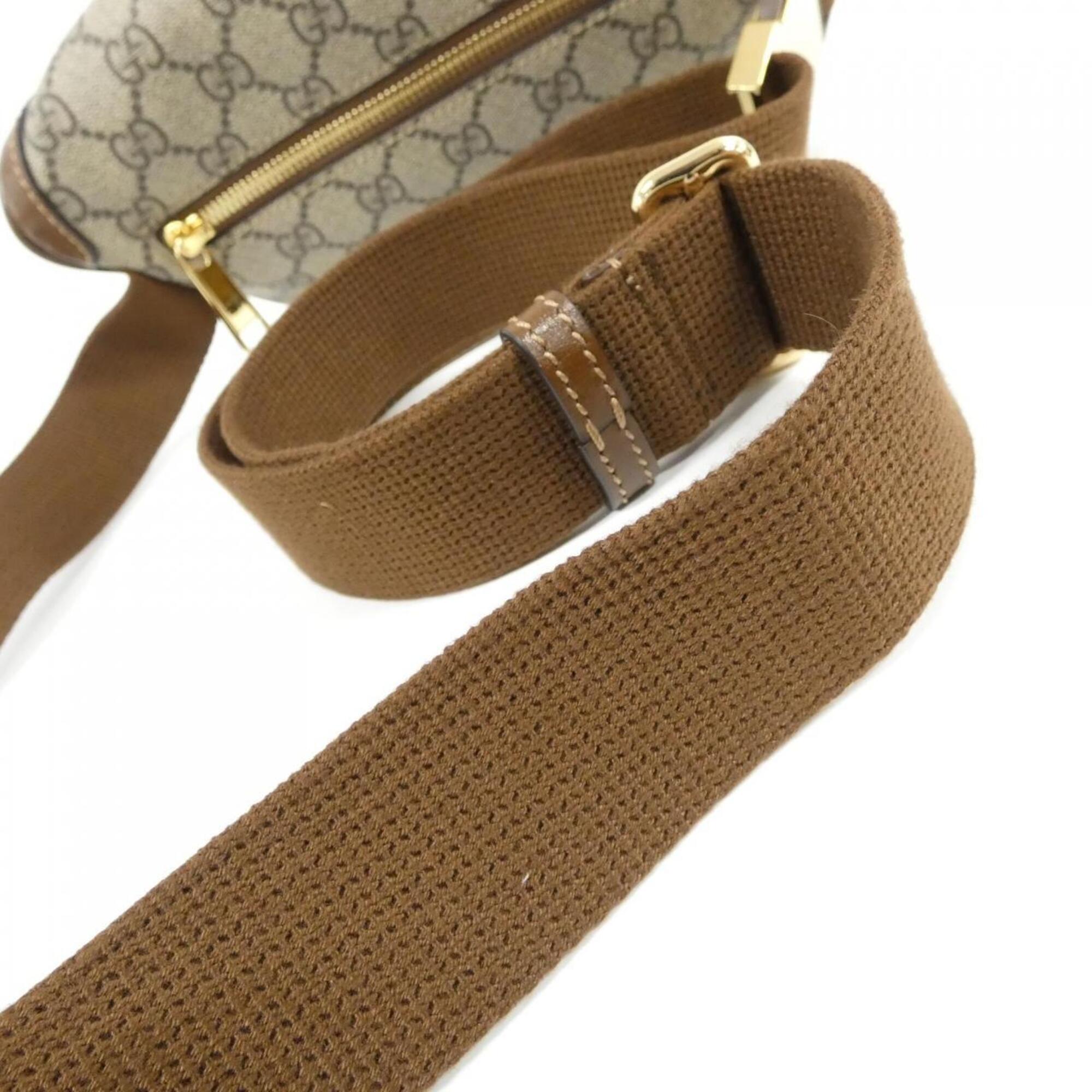 Gucci Beige Brown Gg Supreme Leather Fanny Pack (Pre-Owned)