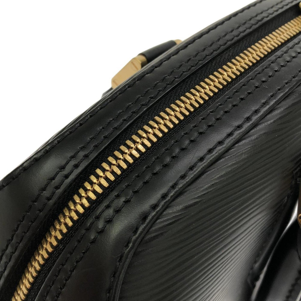Louis Vuitton Black Brown Leather Handbag (Pre-Owned)