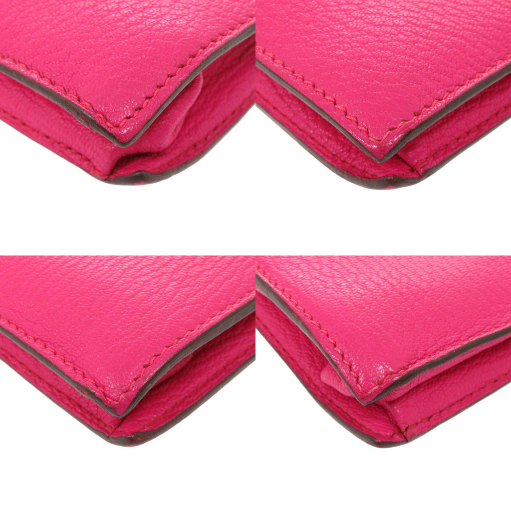 Hermes Rose Shocking Chevre Leather Handbag (Pre-Owned)