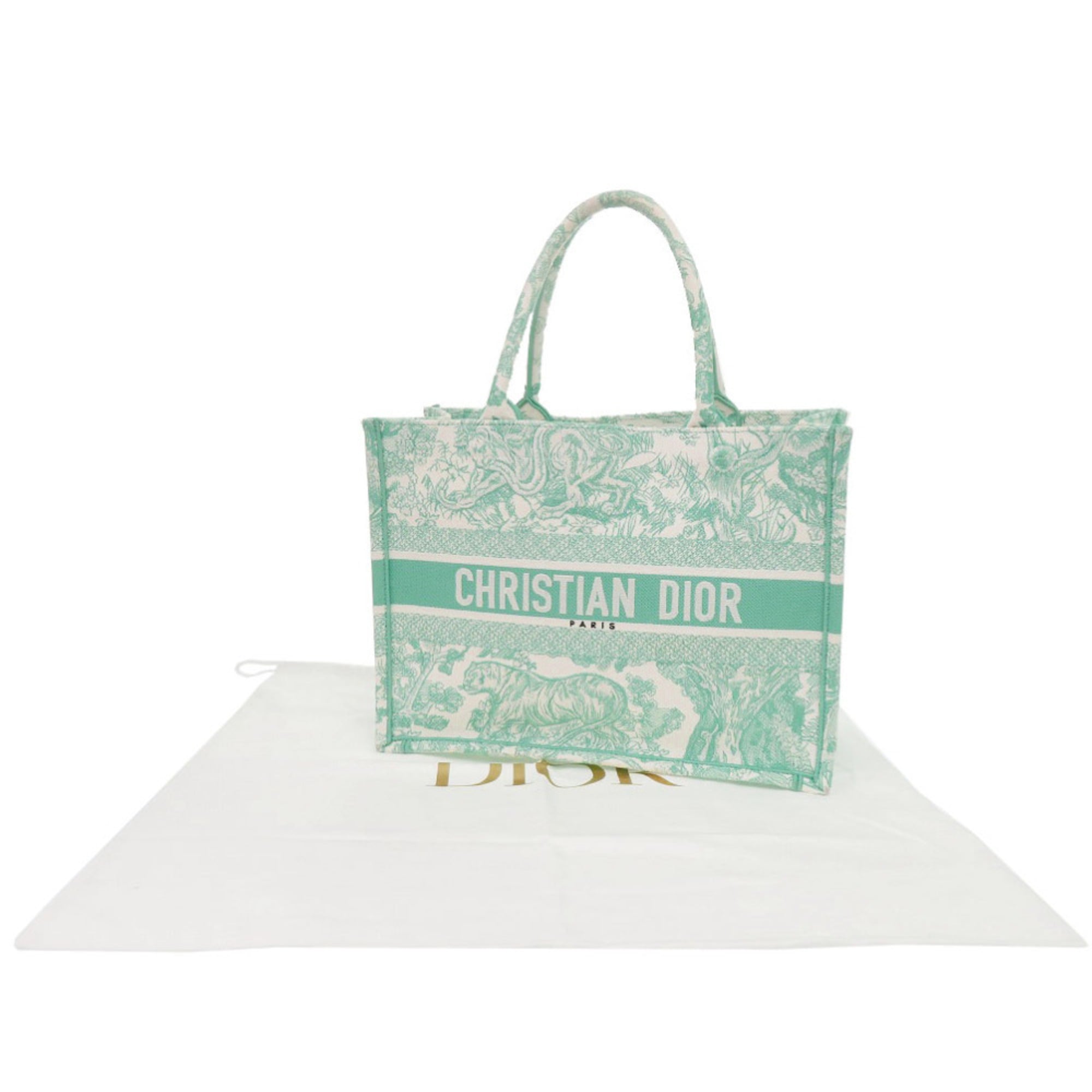 Christian Dior Green Canvas Tote Bag (Pre-Owned)
