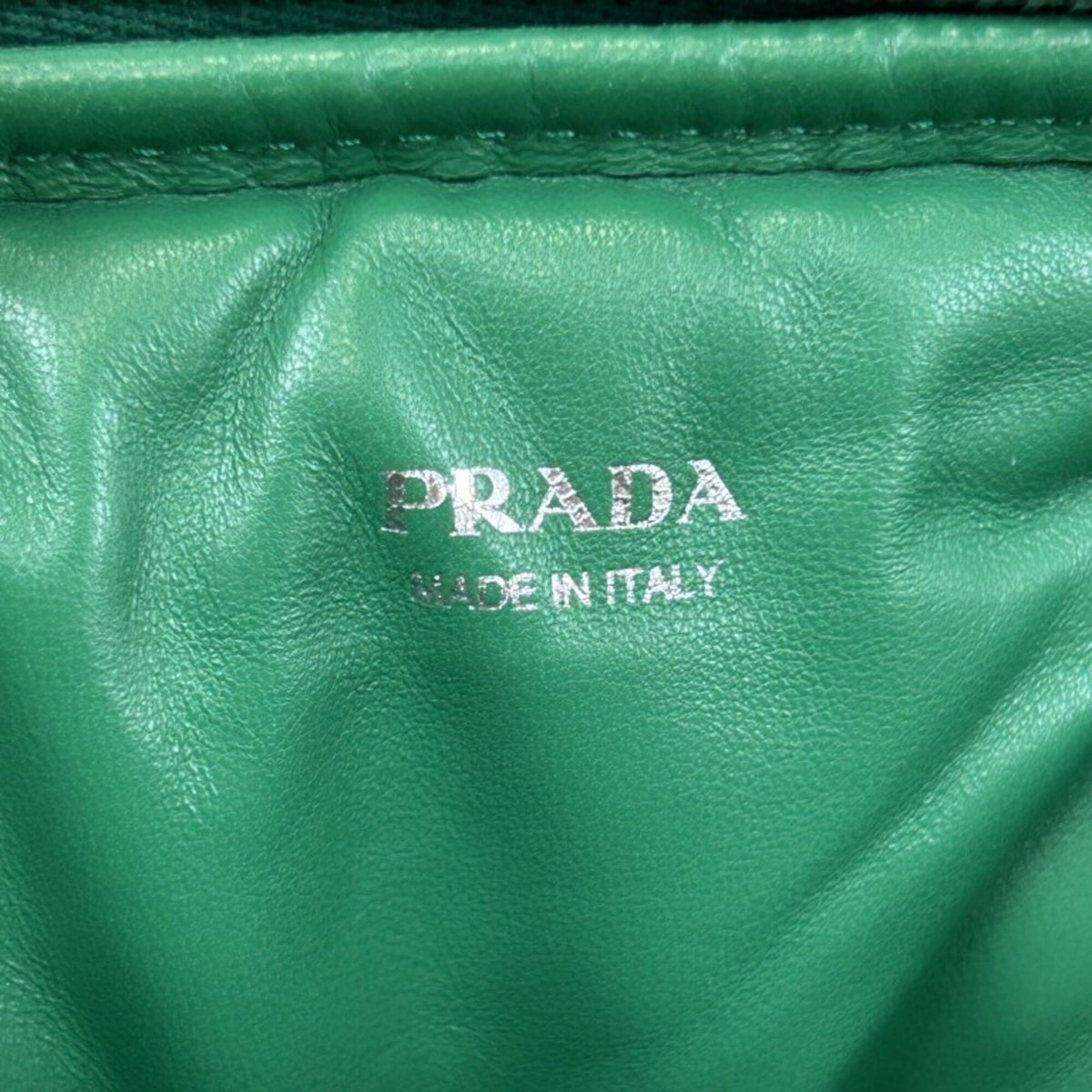 Prada Green Leather Shoulder Bag (Pre-Owned)