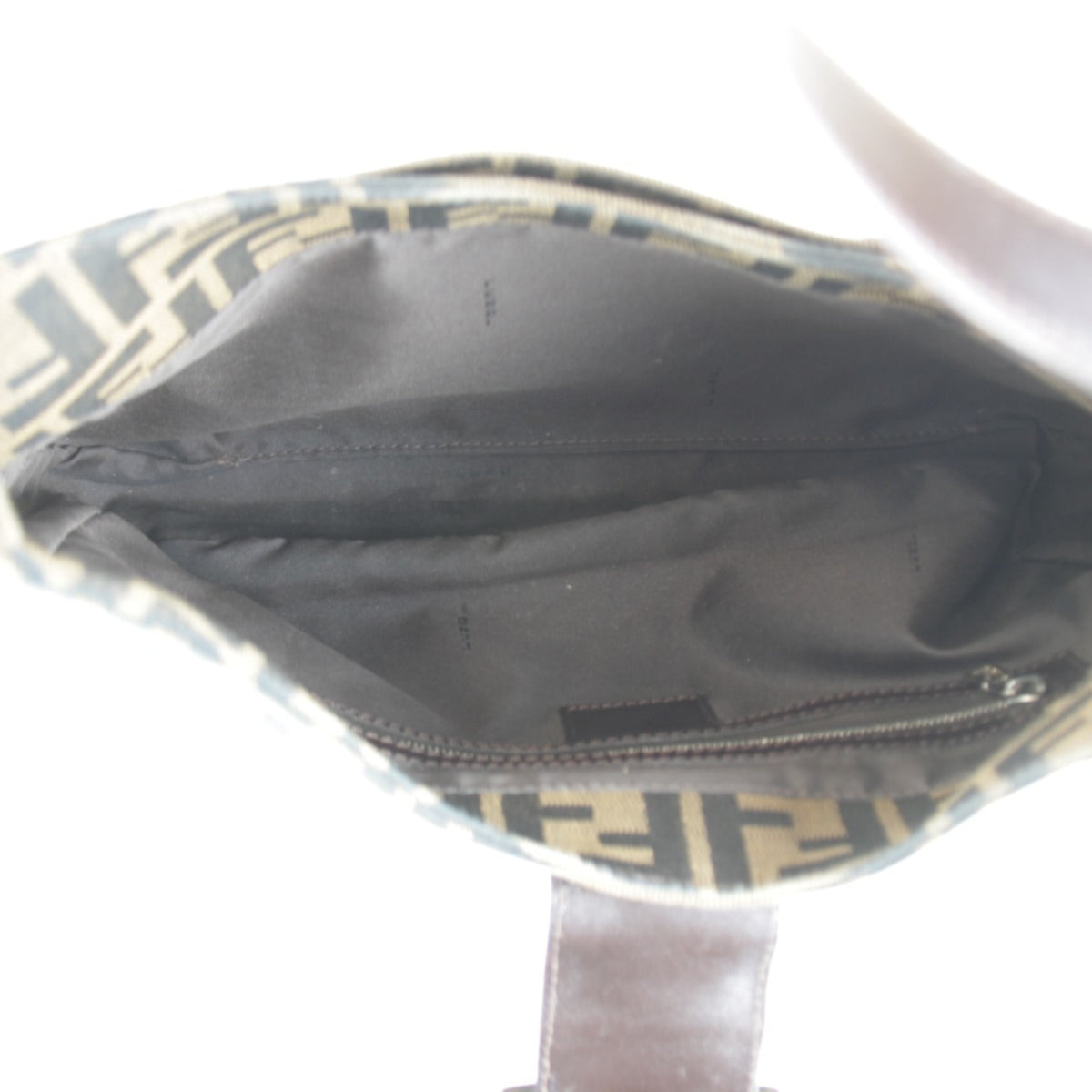 Fendi Zucca Khaki Canvas Shoulder Bag (Pre-Owned)