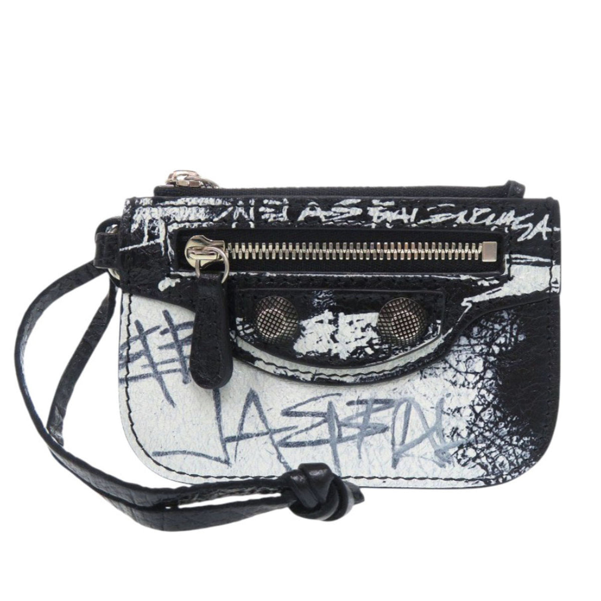 Balenciaga Black Leather Coin Purse/Coin Case (Pre-Owned)