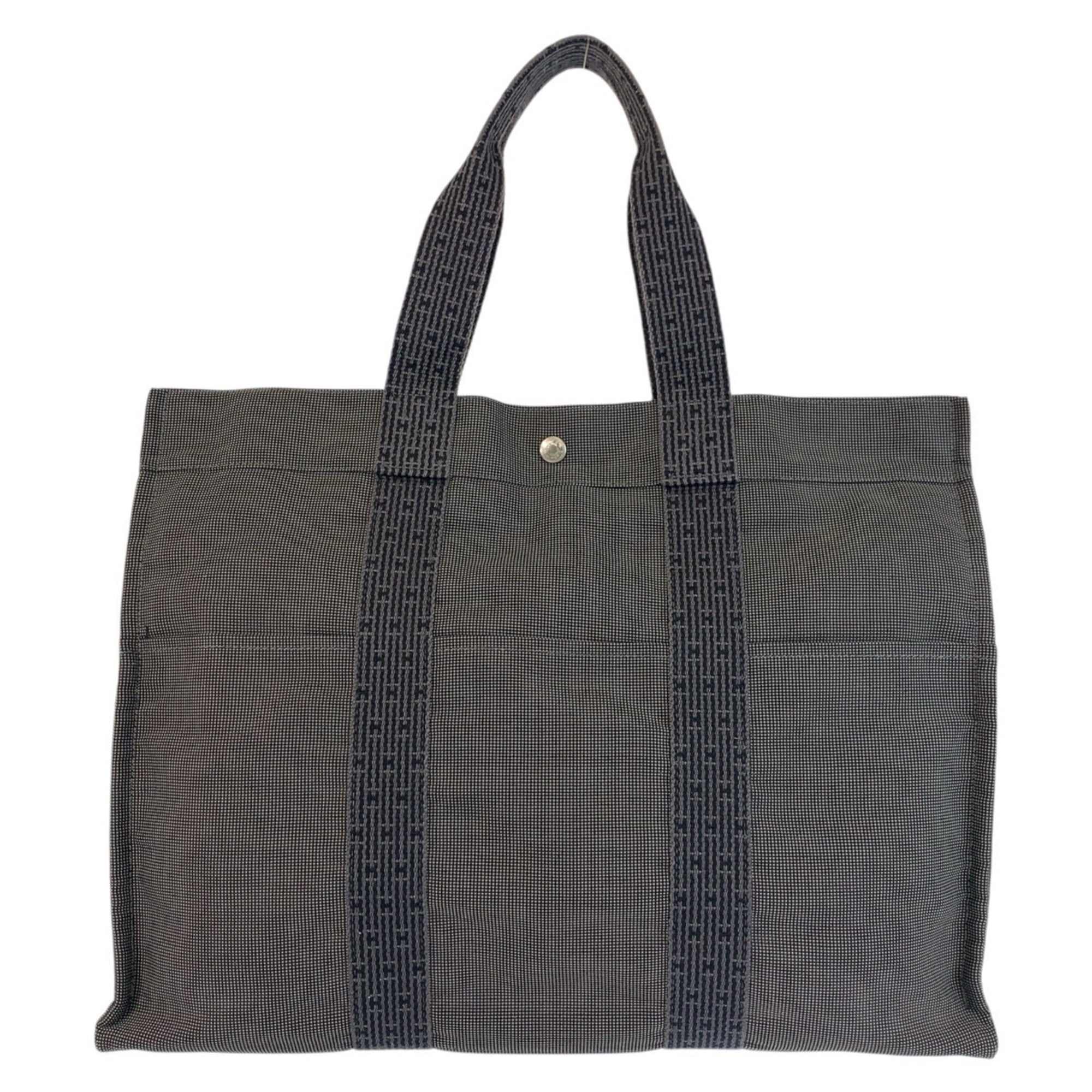 Hermes Gray Polyamide Polyester Handbag Tote Bag (Pre-Owned)