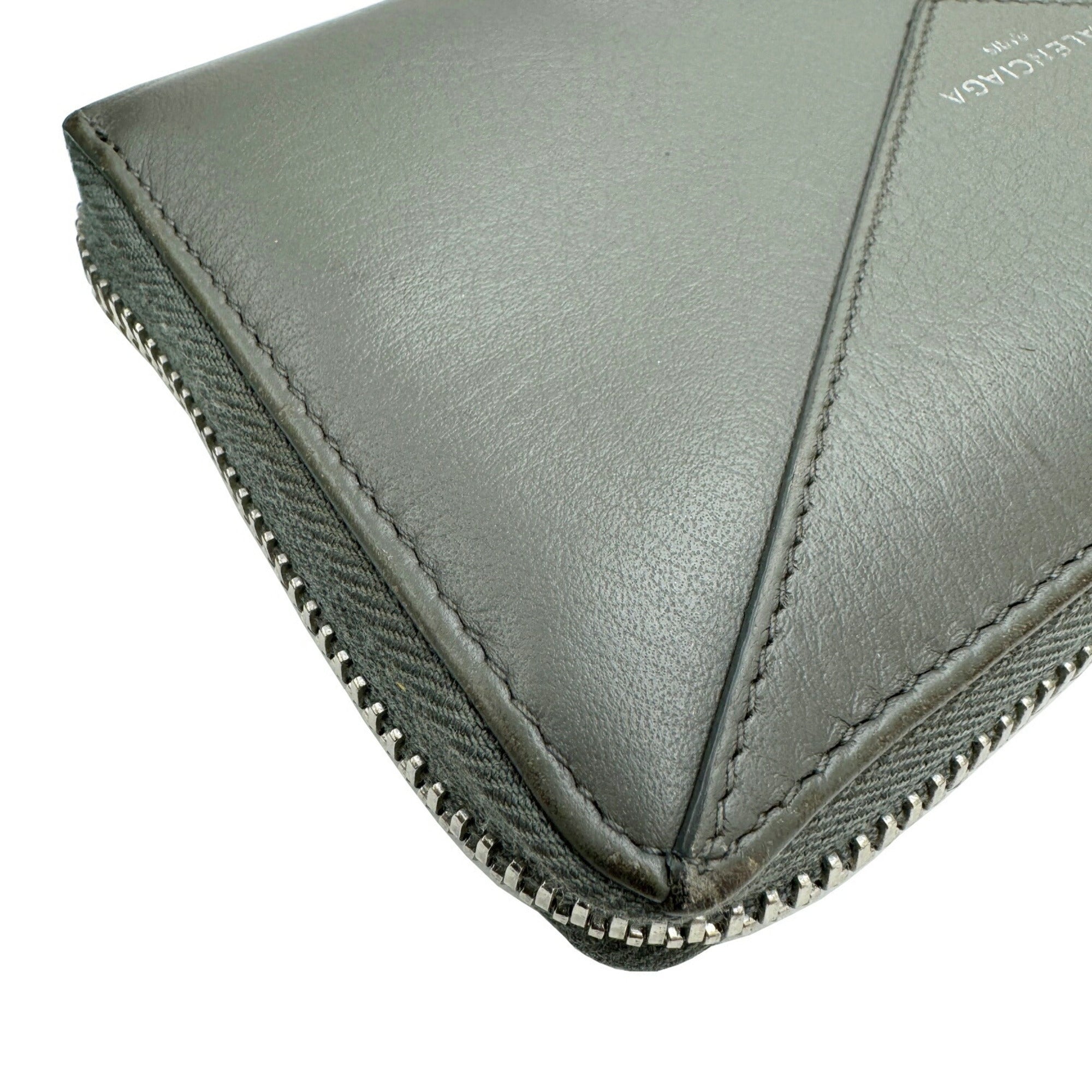Balenciaga Gray Leather Long Wallet (Bi-Fold) (Pre-Owned)