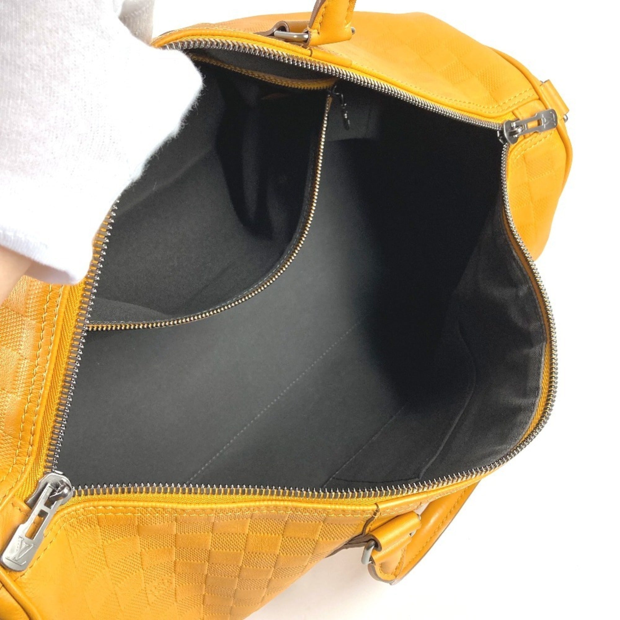 Louis Vuitton Yellow Damier Infini Boston Bag Handbag Shoulder Bag (Pre-Owned)