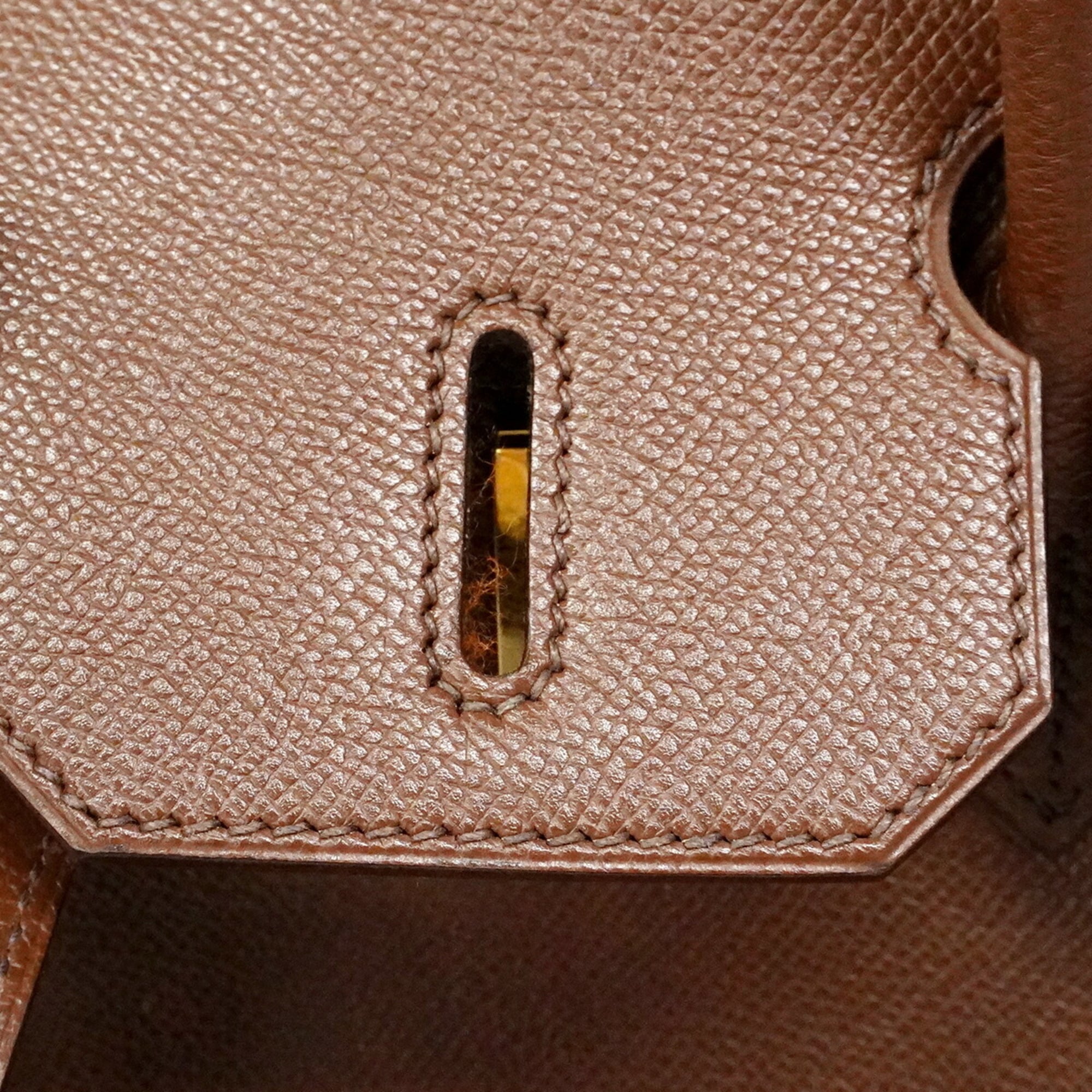 Hermes Havane Courchevel Leather Handbag (Pre-Owned)