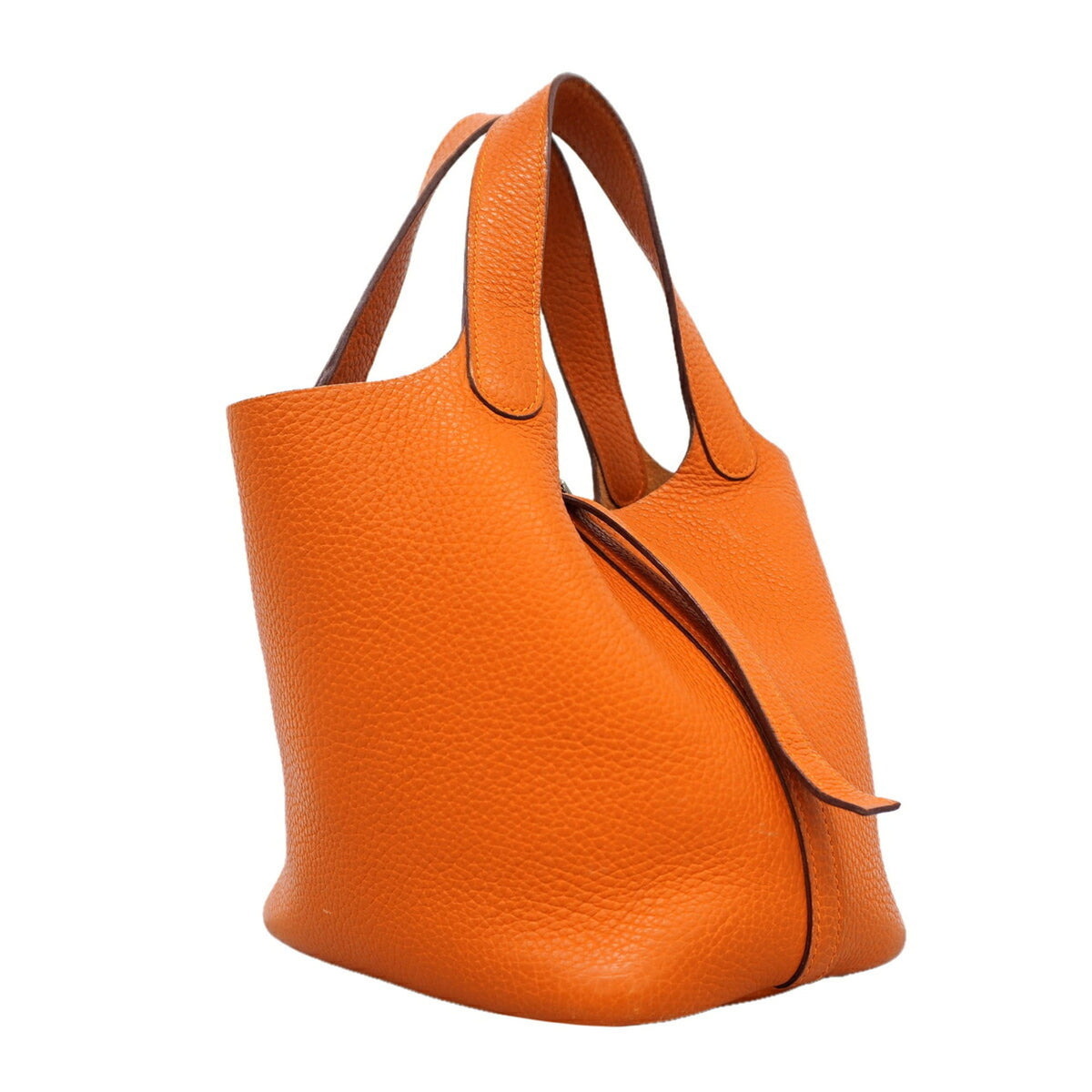 Hermes Orange Taurillon Clemence Leather Handbag (Pre-Owned)