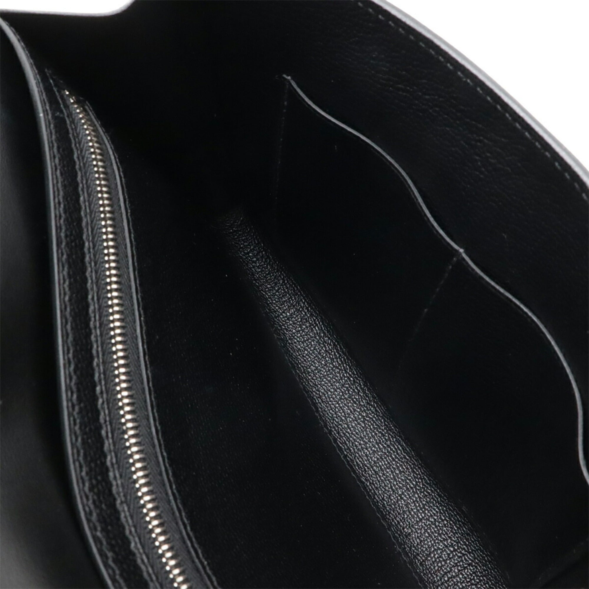 Hermes Black Chevre Leather Clutch Bag (Pre-Owned)