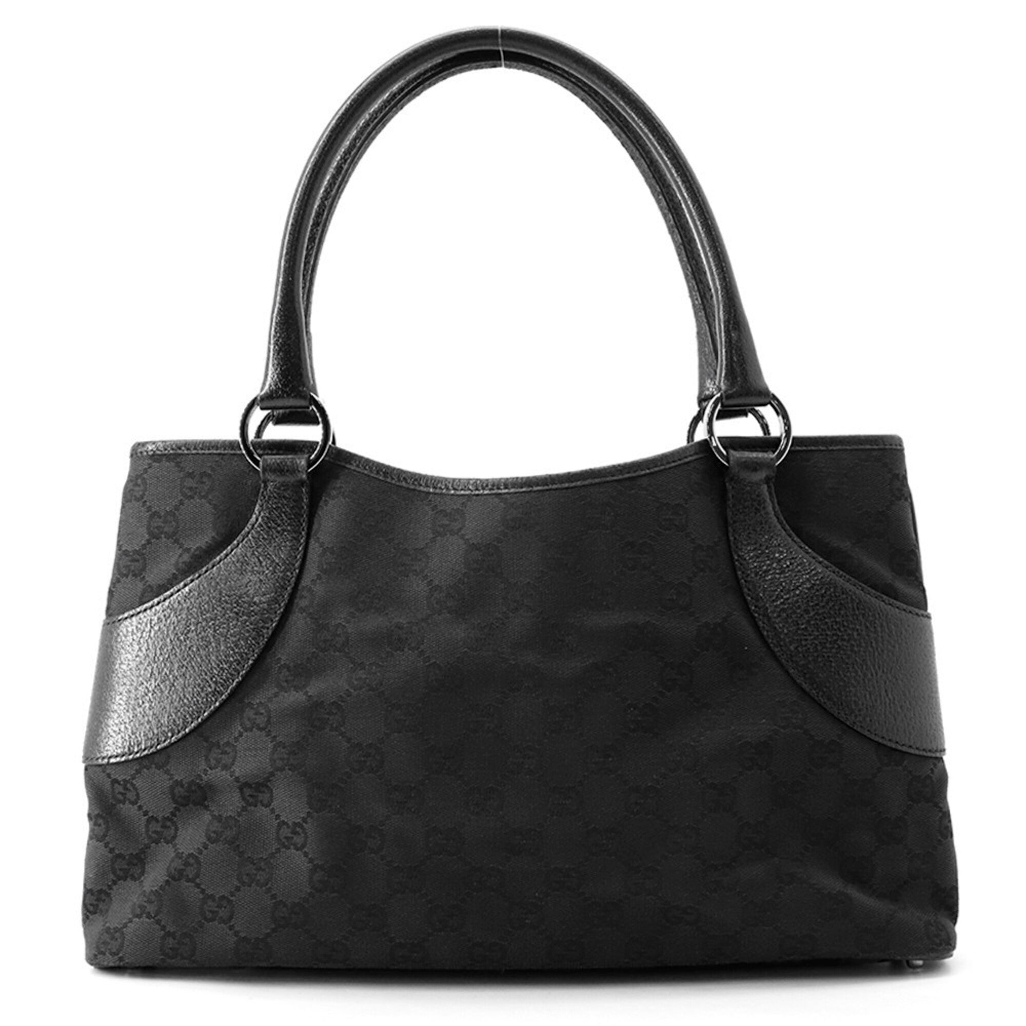 Gucci Black Canvas Leather Tote Bag (Pre-Owned)