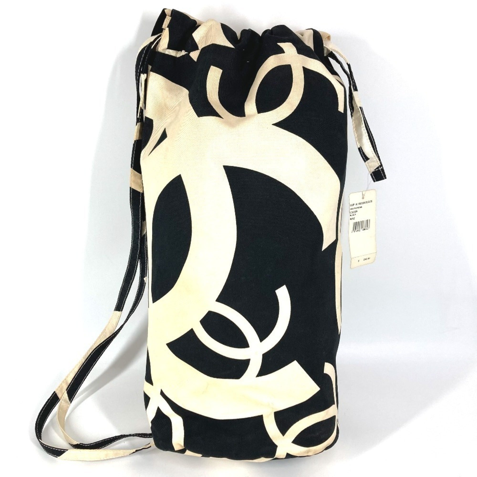 Chanel Black White Cotton Shoulder Bag (Pre-Owned)