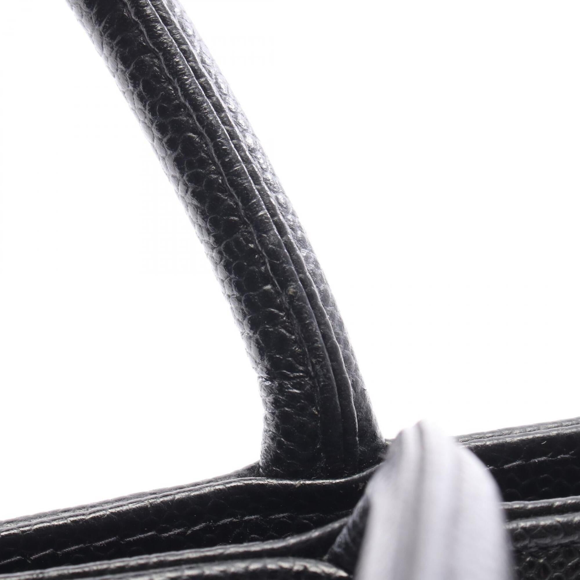 Chanel Black Grained Calfskin Handbag Tote Bag (Pre-Owned)