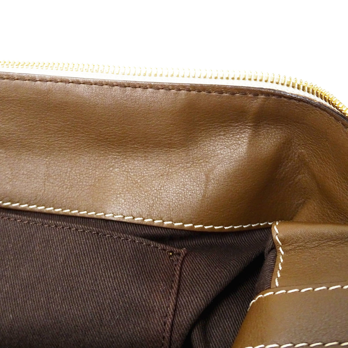 Loewe Beige Brown Canvas Boston Bag Handbag (Pre-Owned)