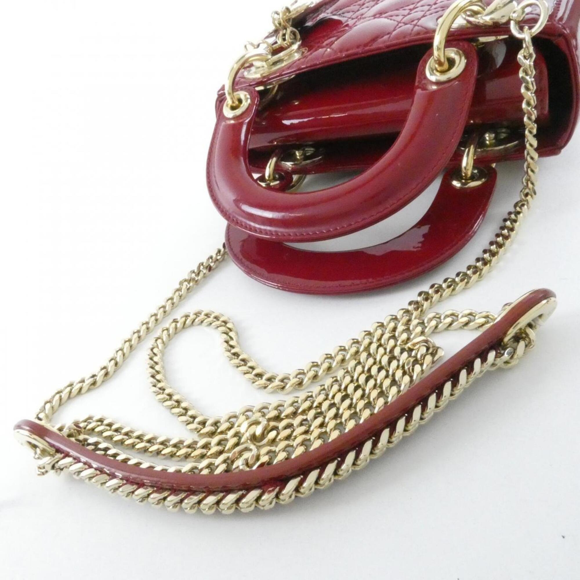 Christian Dior Cherry Red Leather Handbag (Pre-Owned)