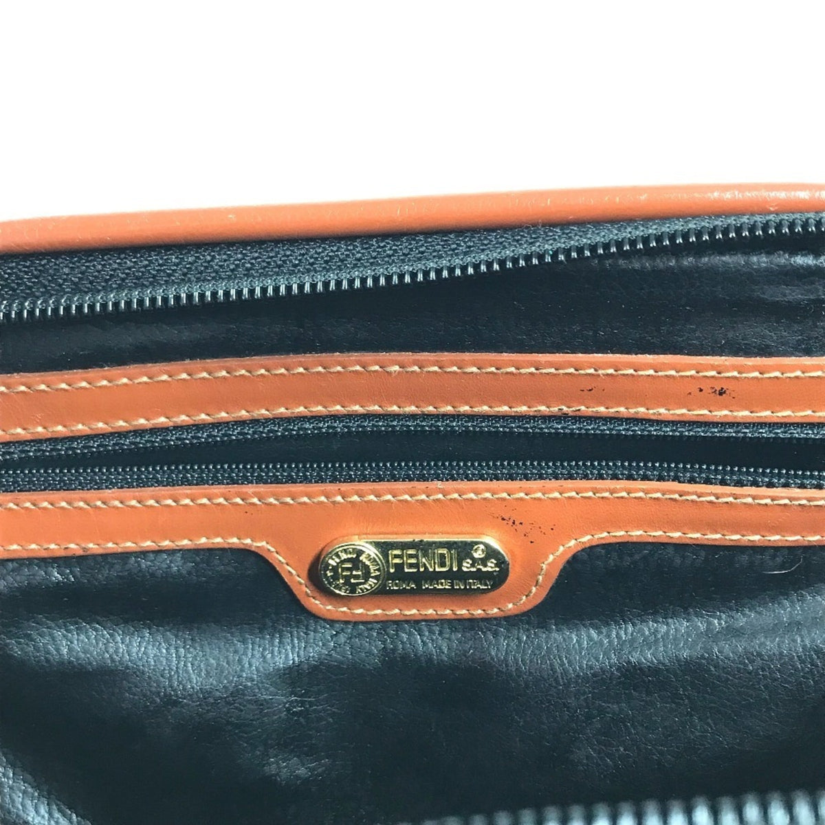Fendi Pequin Brown Khaki Pvc Leather Boston Bag Handbag (Pre-Owned)