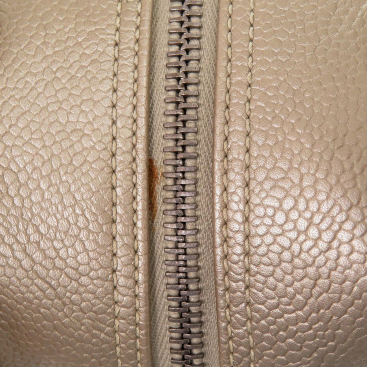 Chanel Champagne Grained Calfskin Handbag (Pre-Owned)