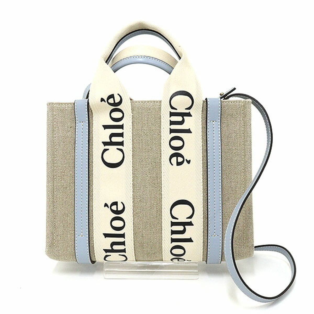 Chloé Blue White Canvas Handbag (Pre-Owned)