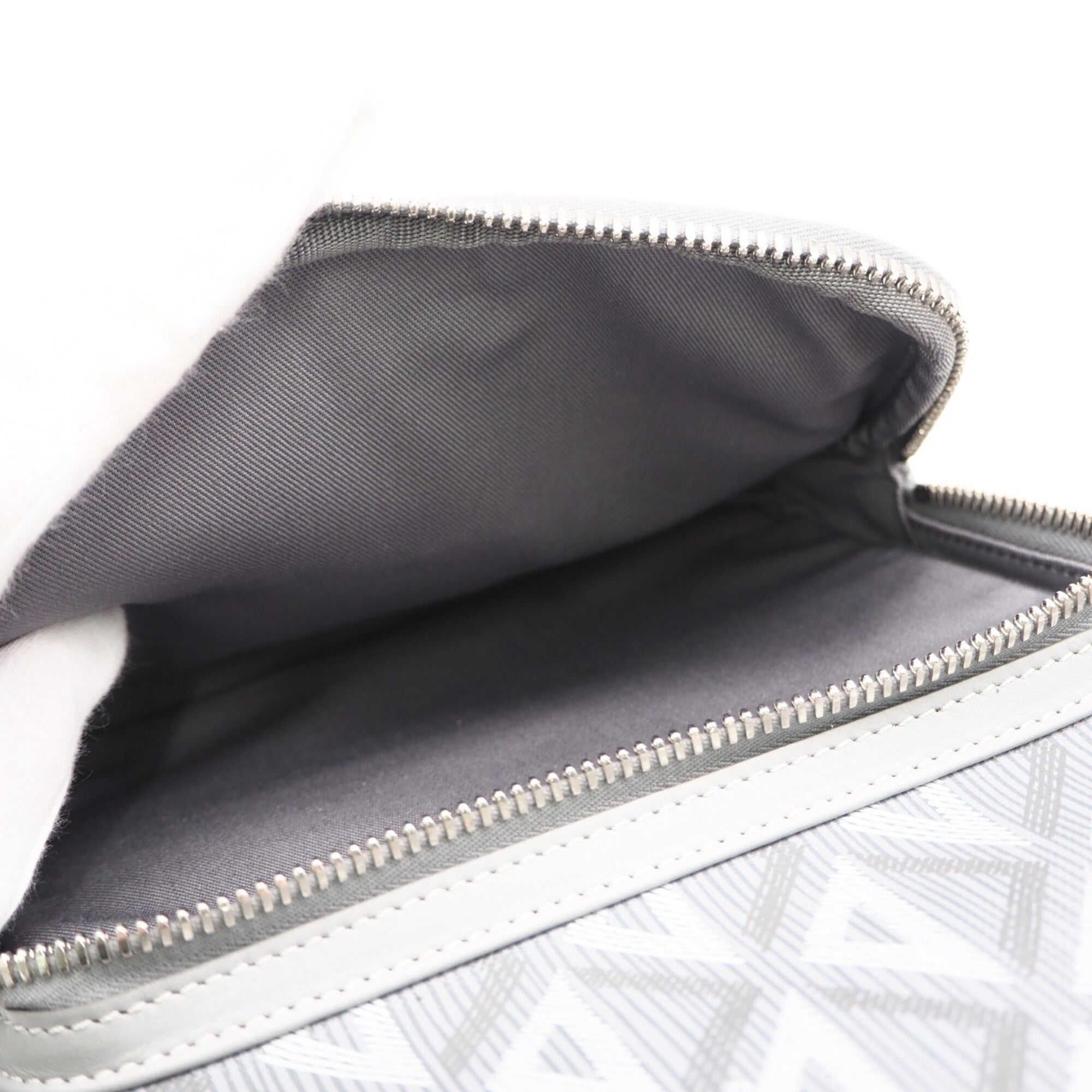 Christian Dior Gray Coated Canvas Leather Sling Bag (Pre-Owned)