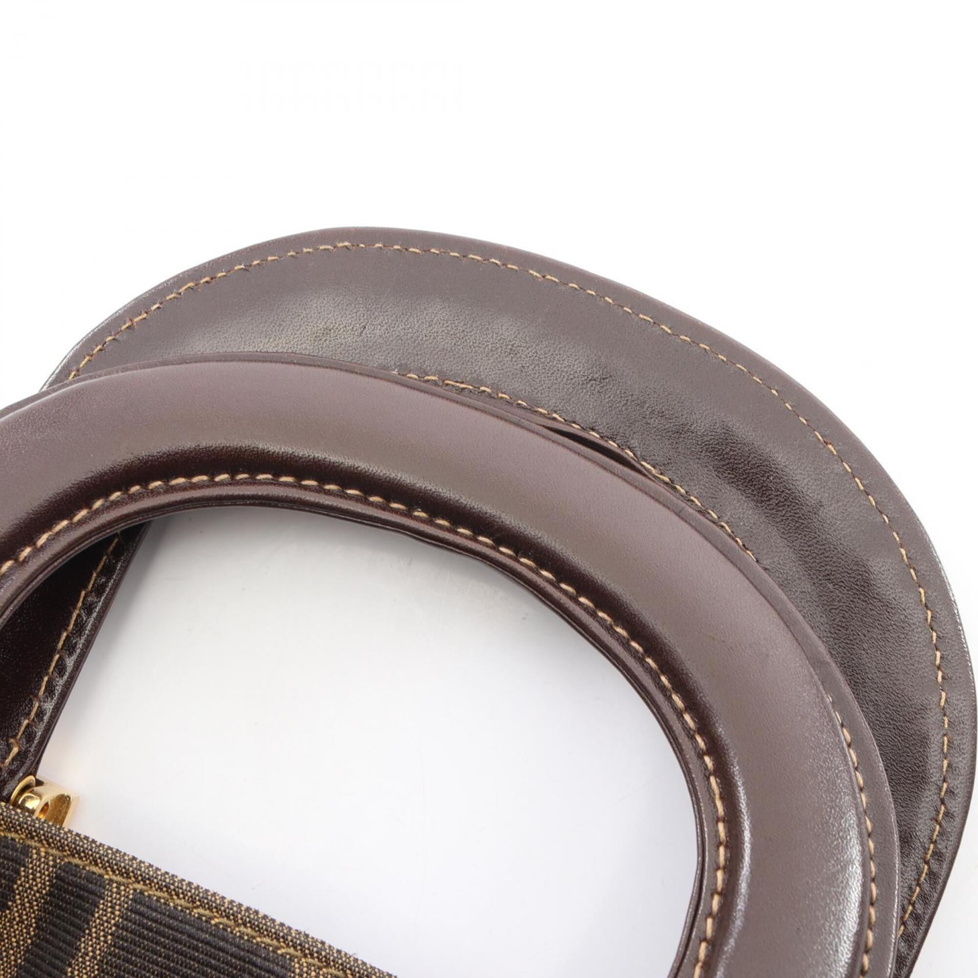 Fendi Brown Canvas Leather Handbag Tote Bag (Pre-Owned)