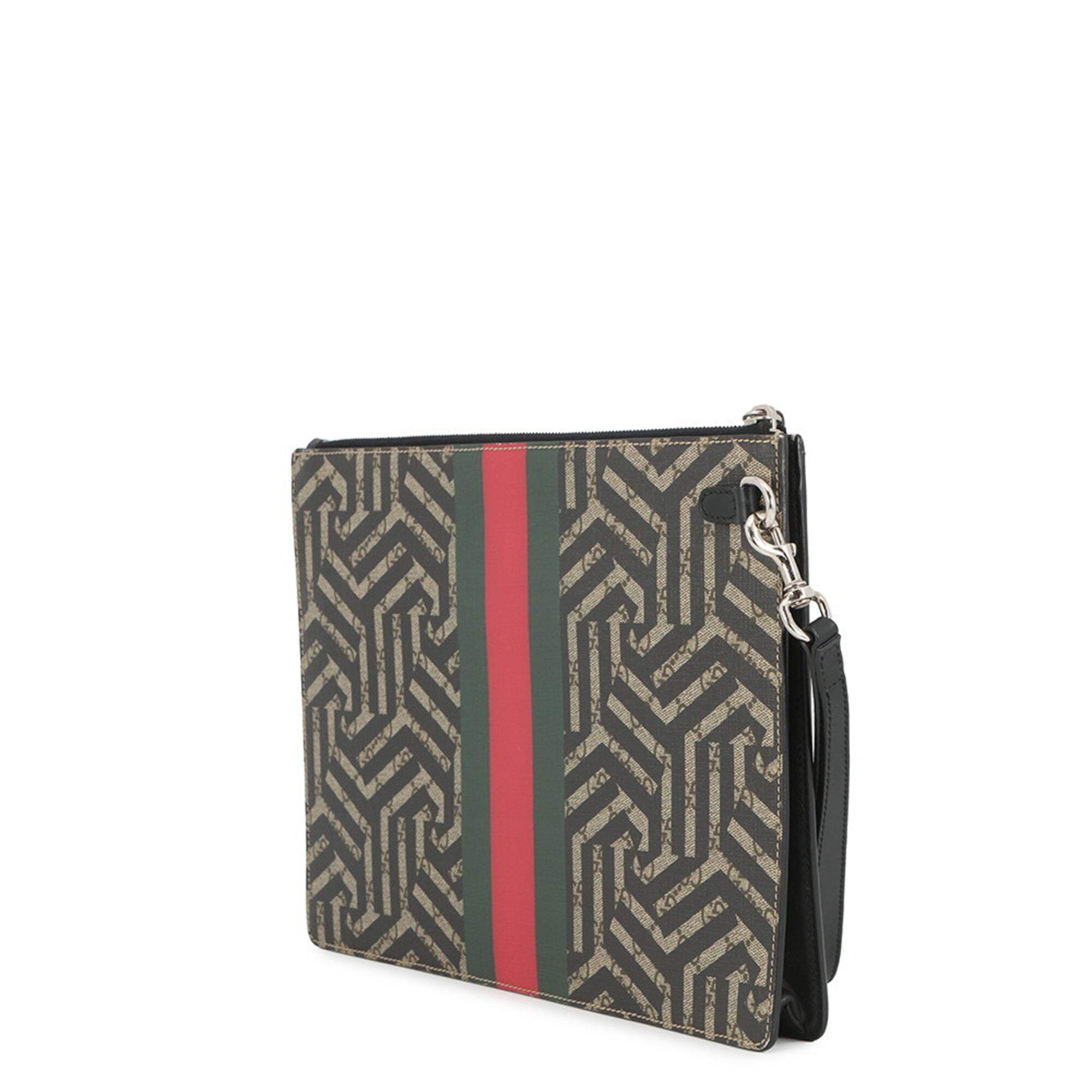 Gucci Black Multi-Color Leather Clutch Bag Handbag Pouch (Pre-Owned)