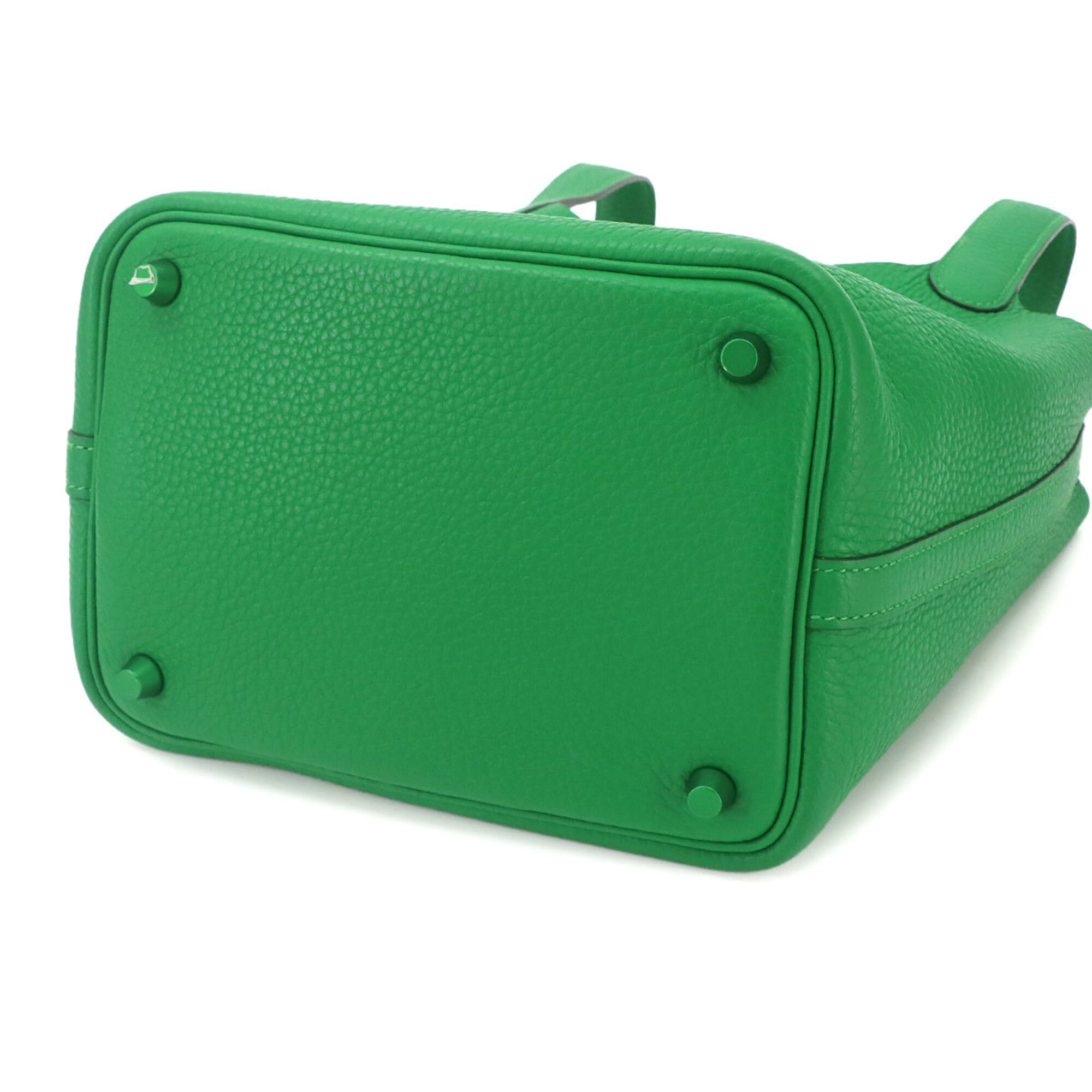 Hermes Green Taurillon Clemence Leather Handbag (Pre-Owned)
