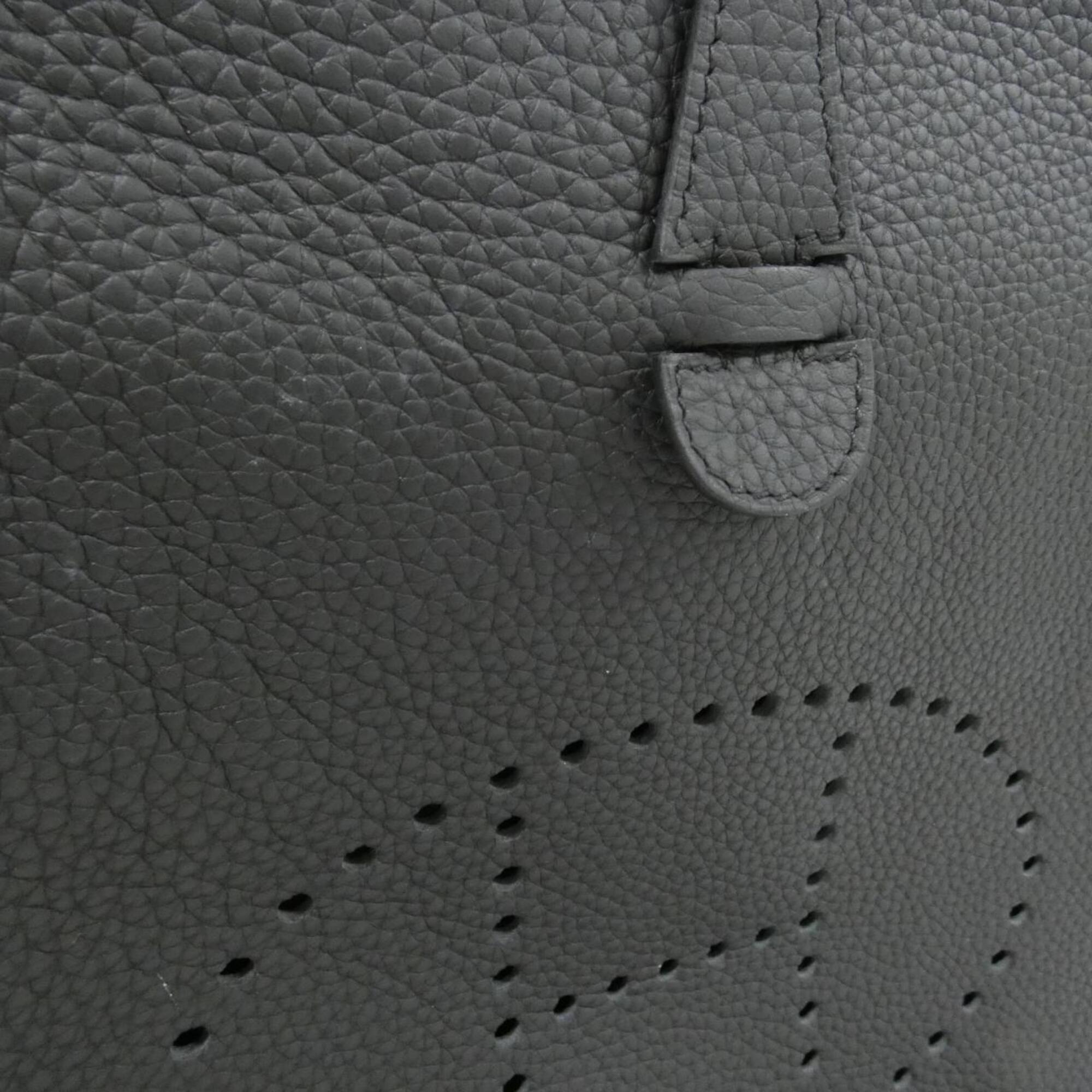 Hermes Black Taurillon Clemence Leather Shoulder Bag (Pre-Owned)