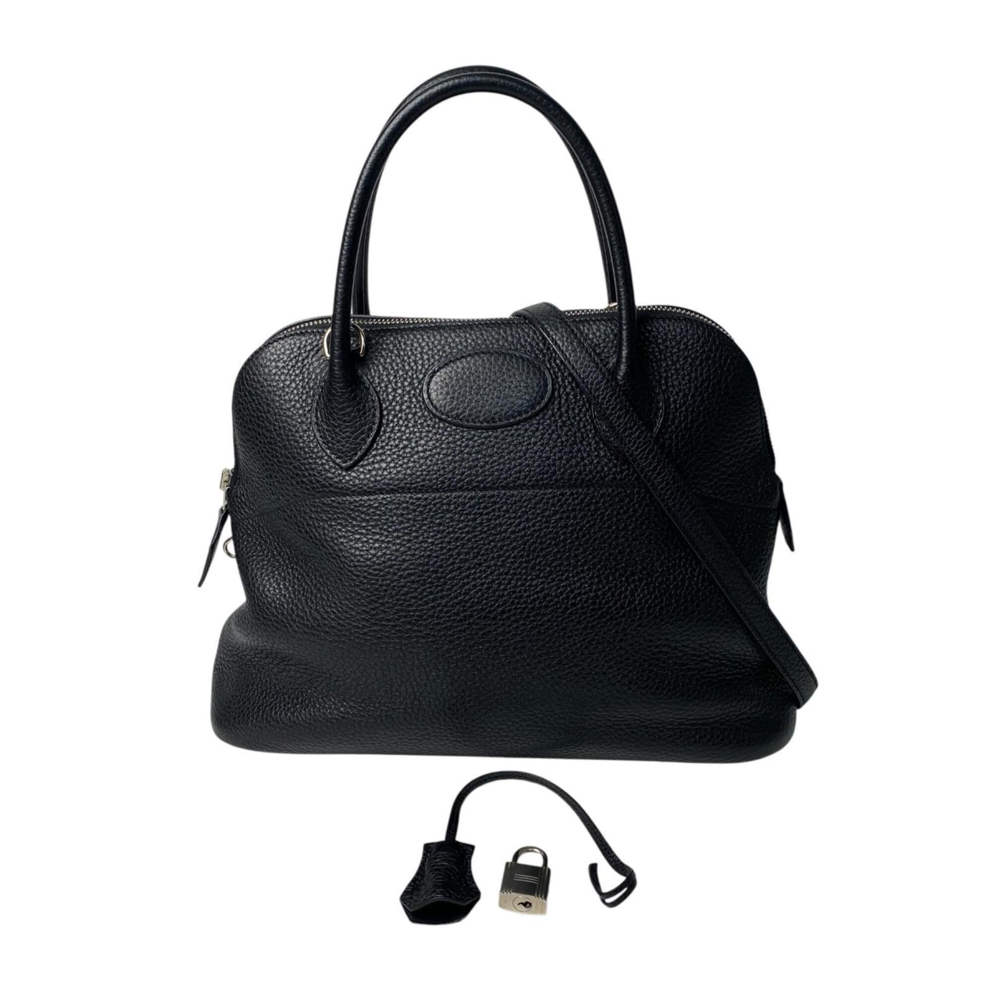 Hermes Black Taurillon Clemence Leather Handbag Shoulder Bag (Pre-Owned)