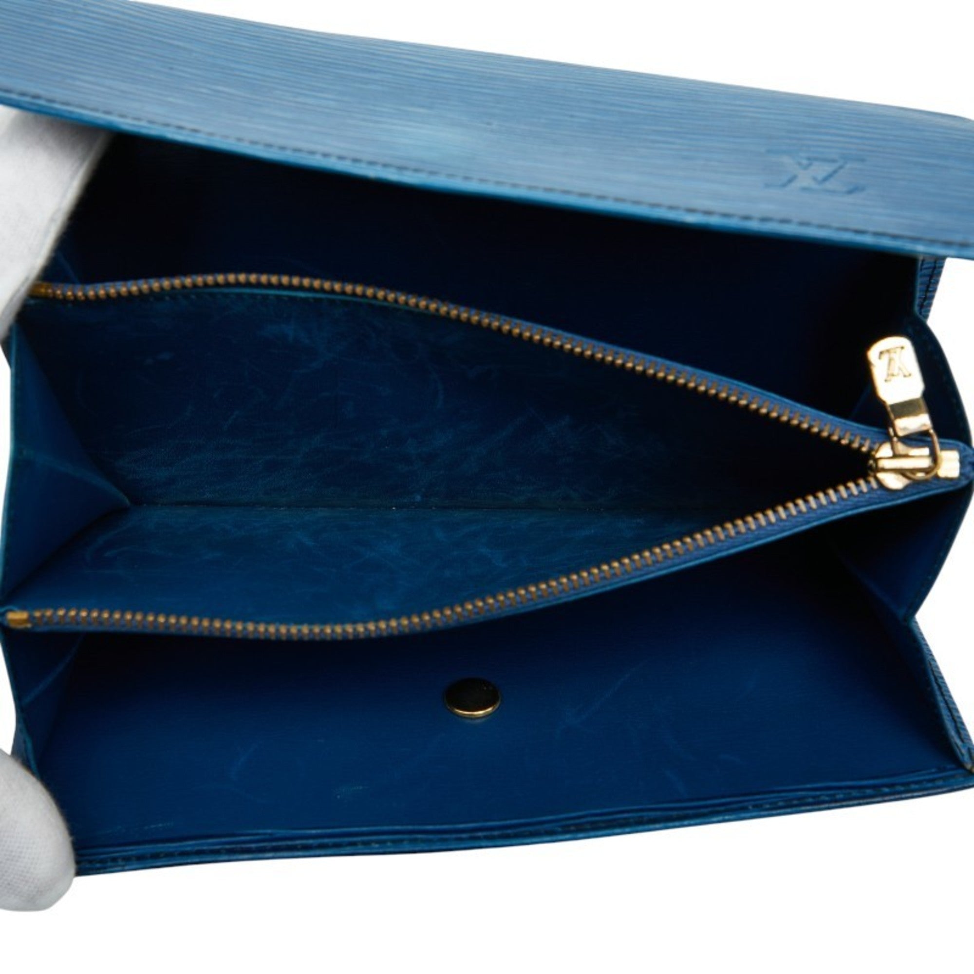 Louis Vuitton Epi Toledo Blue Leather Long Wallet (Bi-Fold) (Pre-Owned)