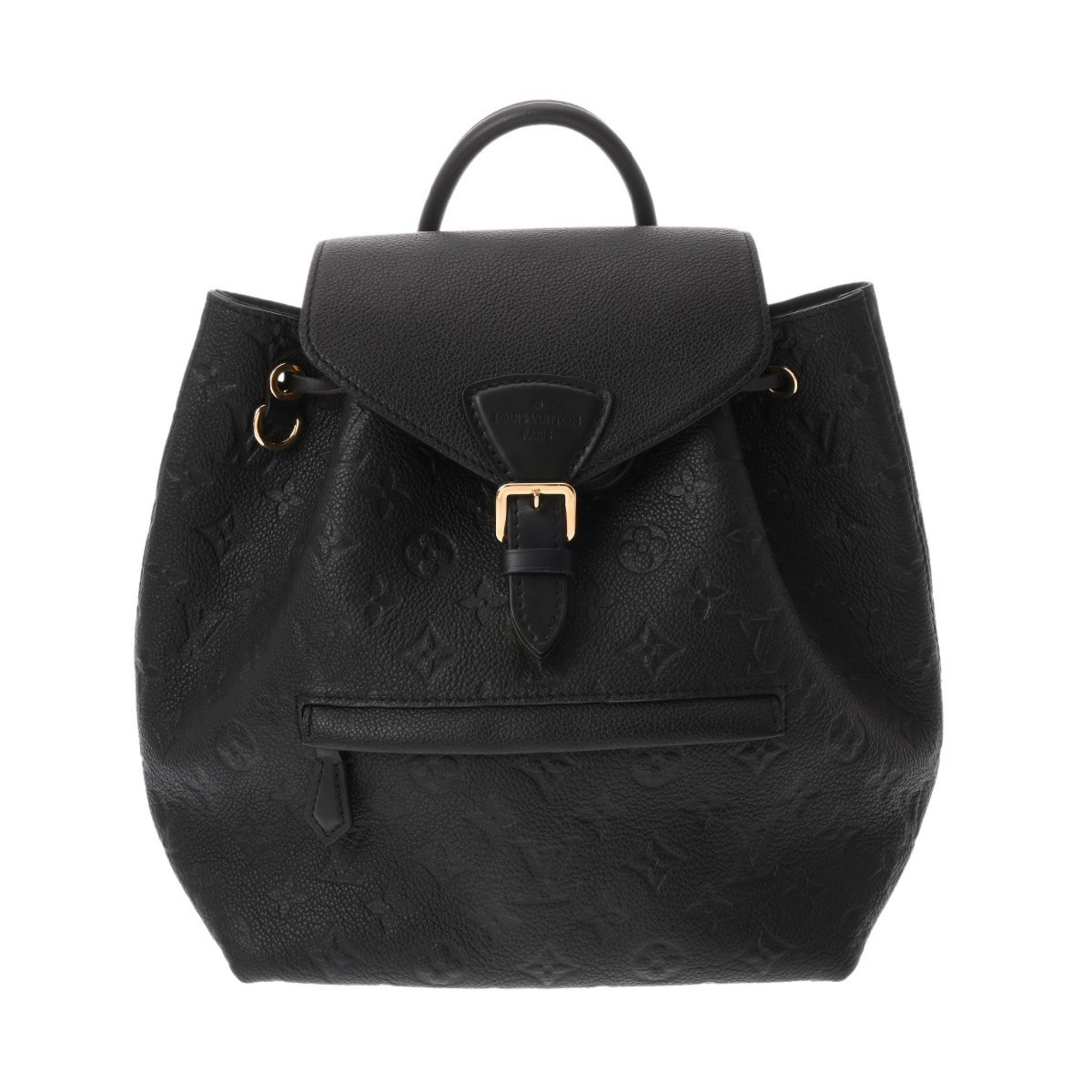 Louis Vuitton Noir Leather Backpack (Pre-Owned)