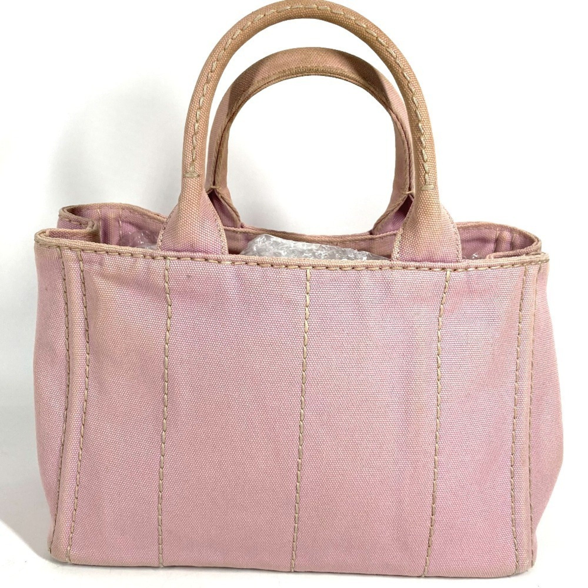 Prada Pink Canvas Handbag Shoulder Bag Tote Bag (Pre-Owned)