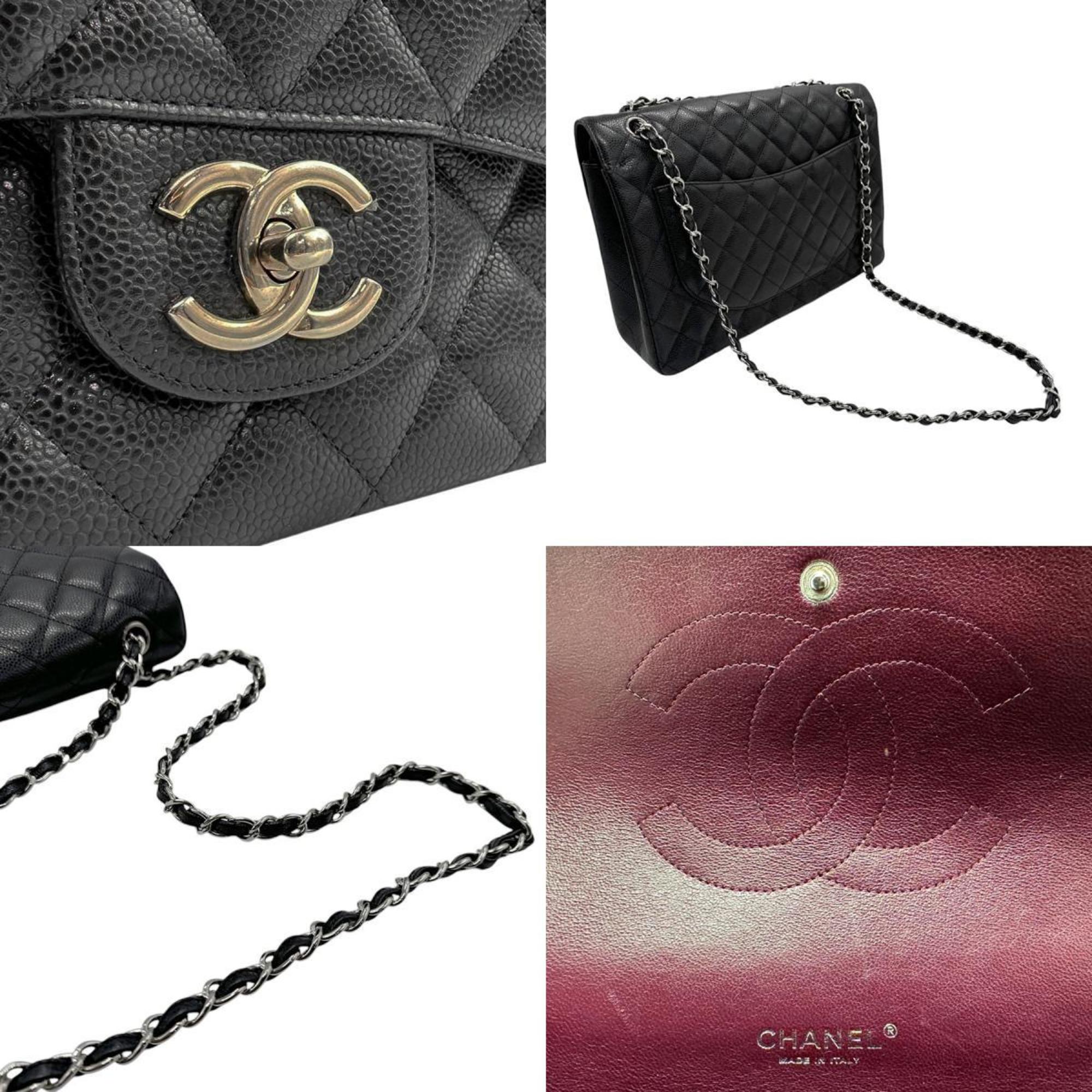 Chanel Black Caviar Leather Shoulder Bag (Pre-Owned)