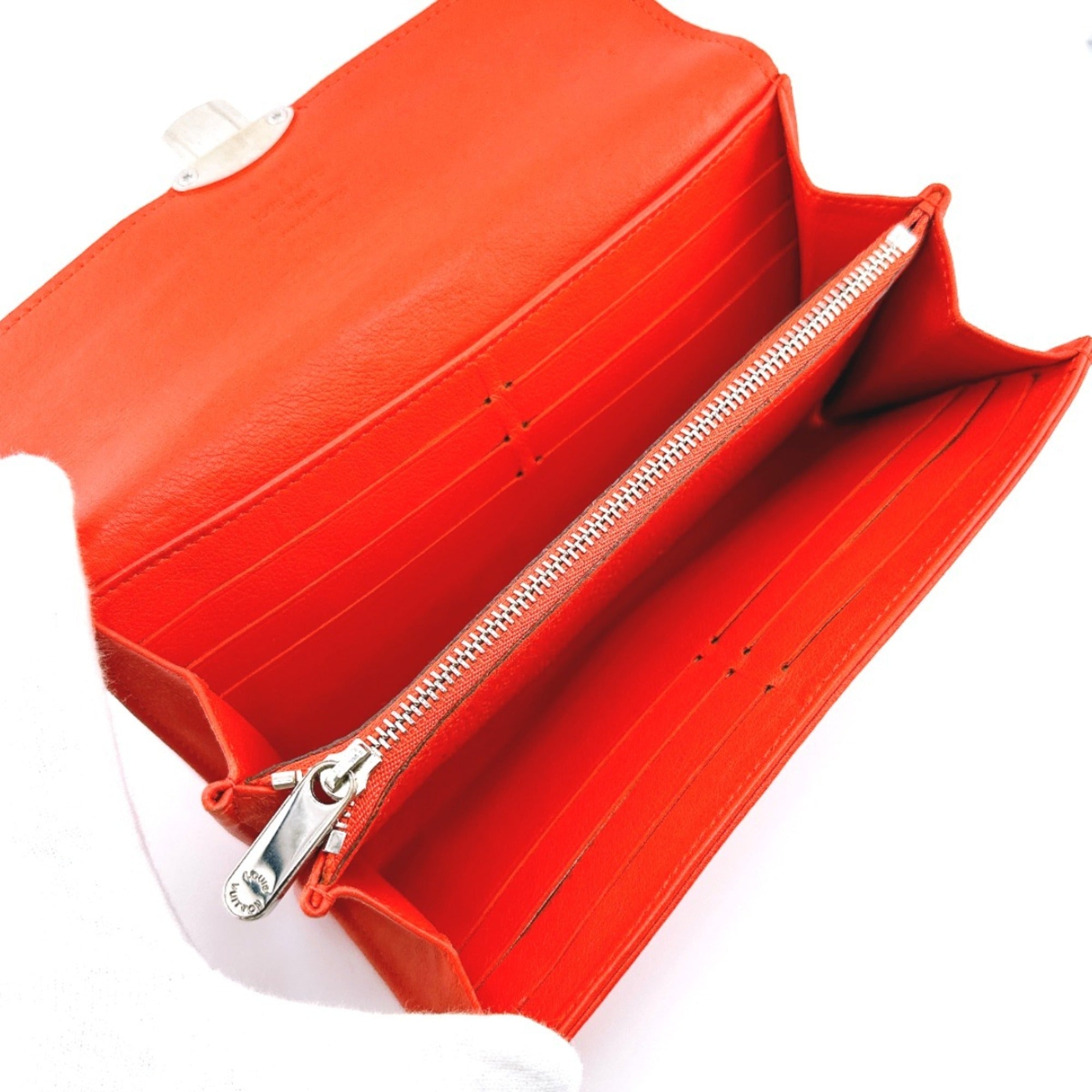 Louis Vuitton Corail Mahina Leather Long Wallet (Bi-Fold) (Pre-Owned)