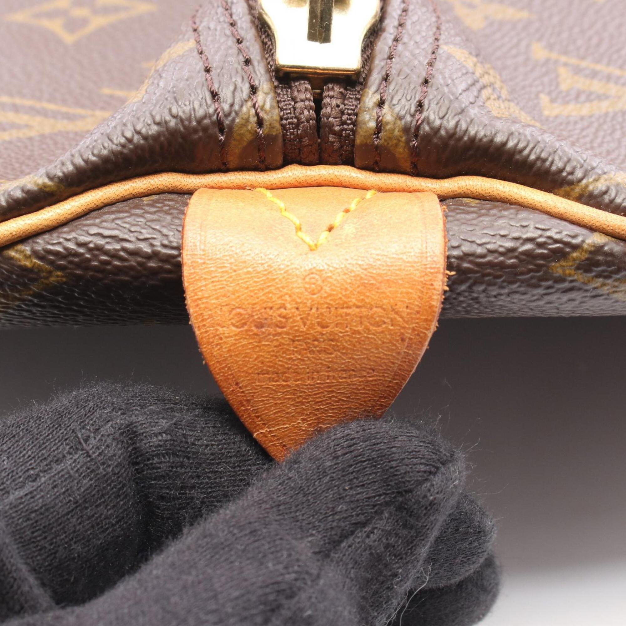 Louis Vuitton Monogram Brown Coated Canvas Leather Boston Bag (Pre-Owned)