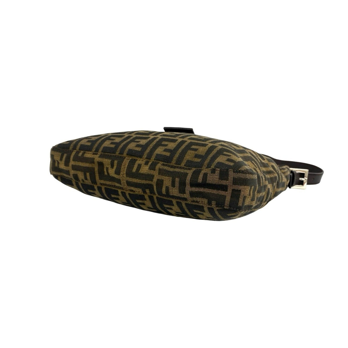 Fendi Black Brown Canvas Leather Shoulder Bag Tote Bag (Pre-Owned)