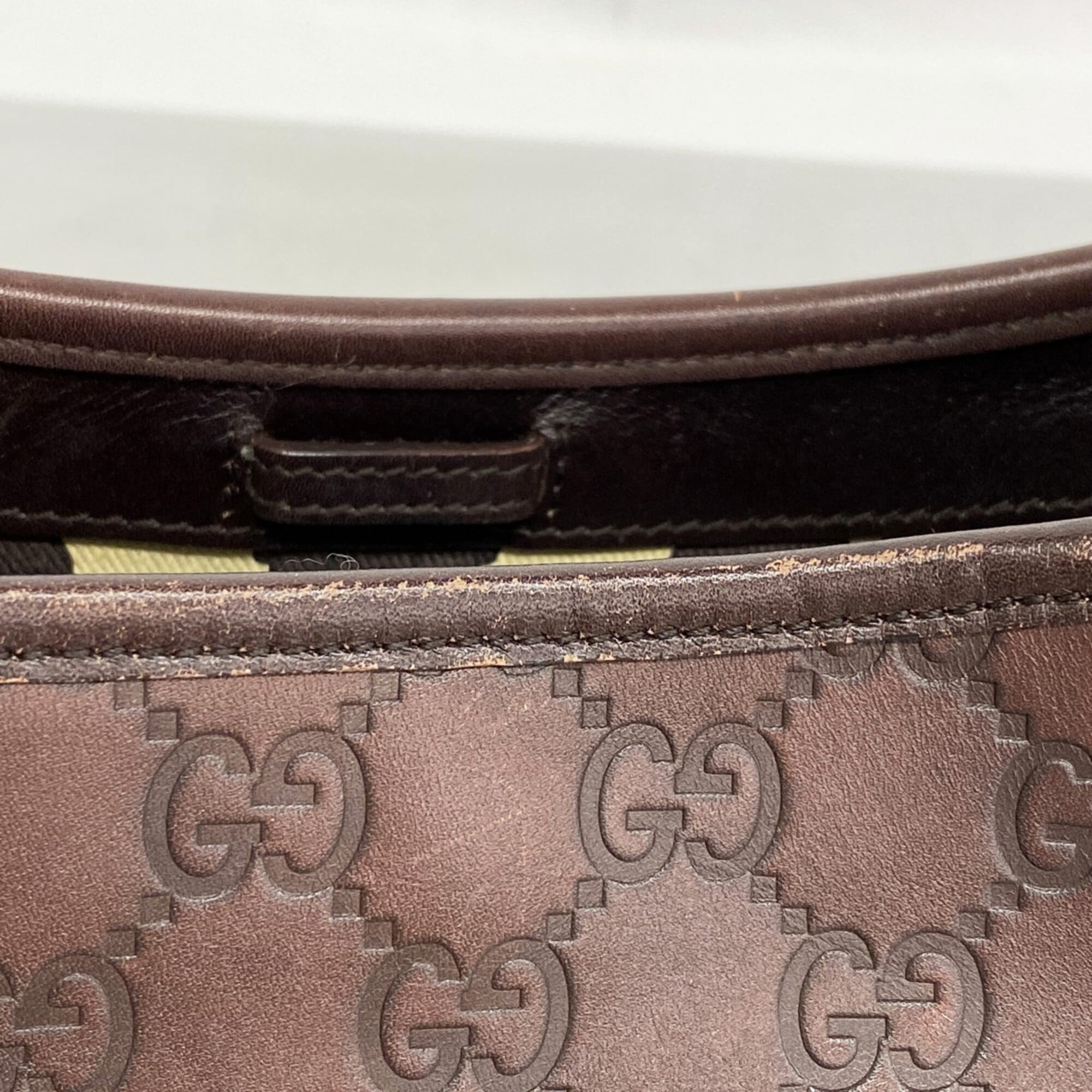 Gucci Dark Brown Leather Shoulder Bag (Pre-Owned)