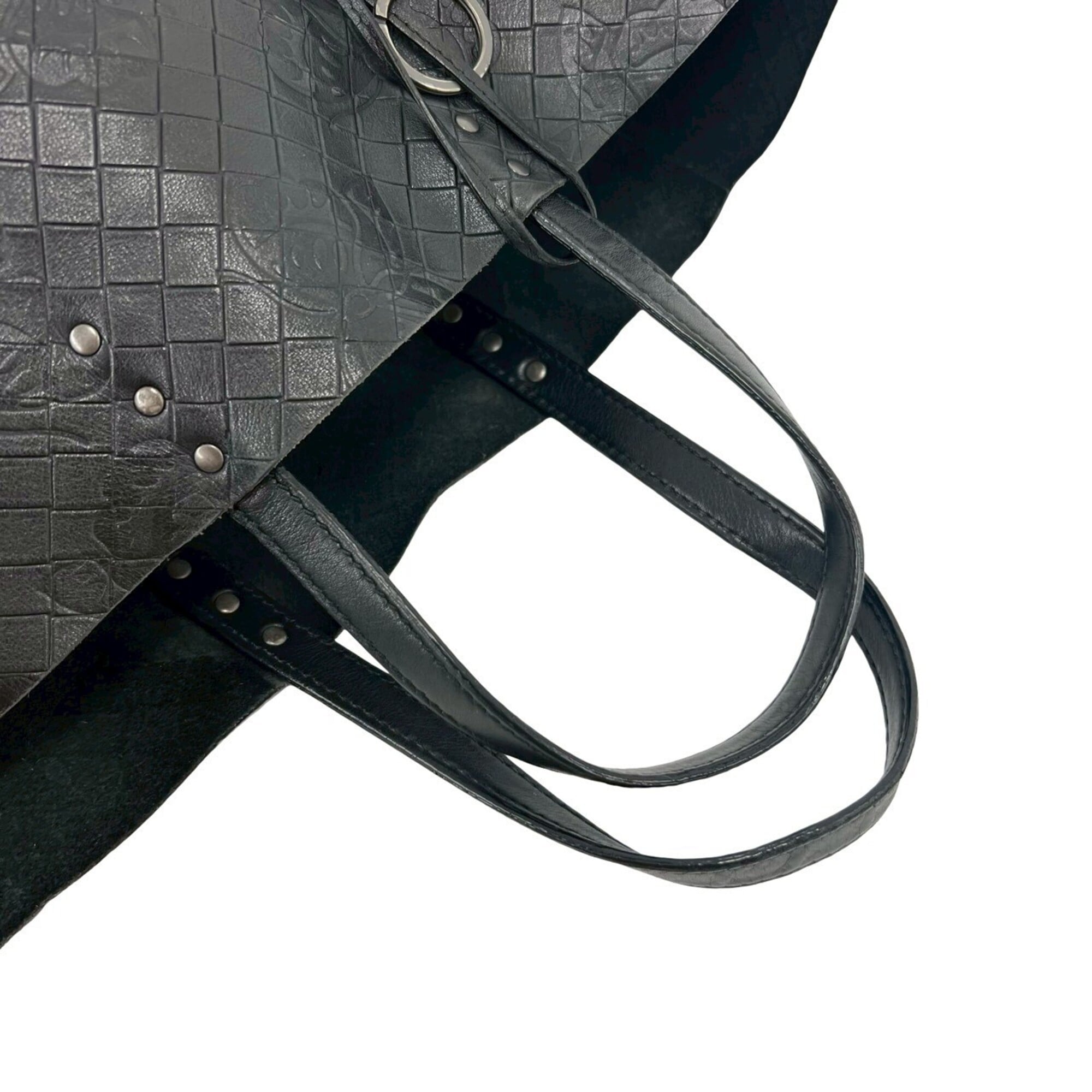 Bottega Veneta Black Leather Handbag Tote Bag (Pre-Owned)