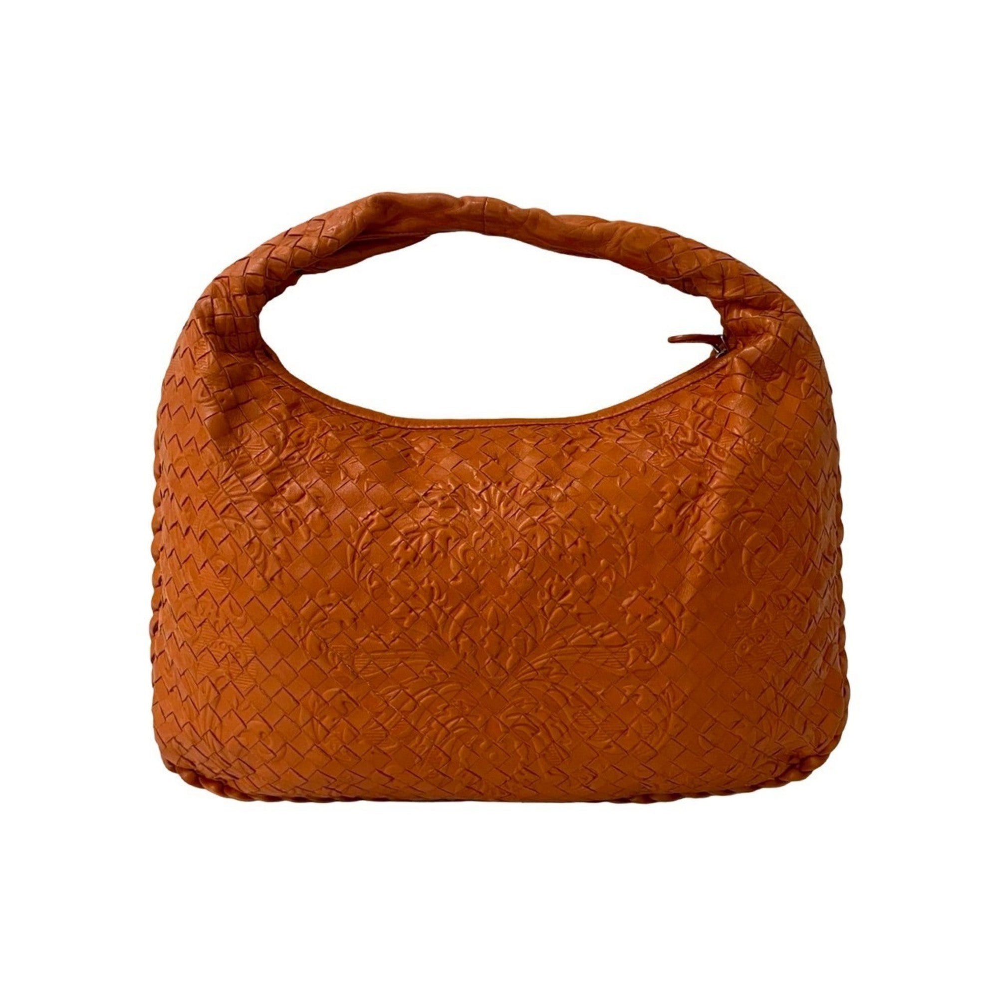 Bottega Veneta Orange Leather Handbag Tote Bag (Pre-Owned)