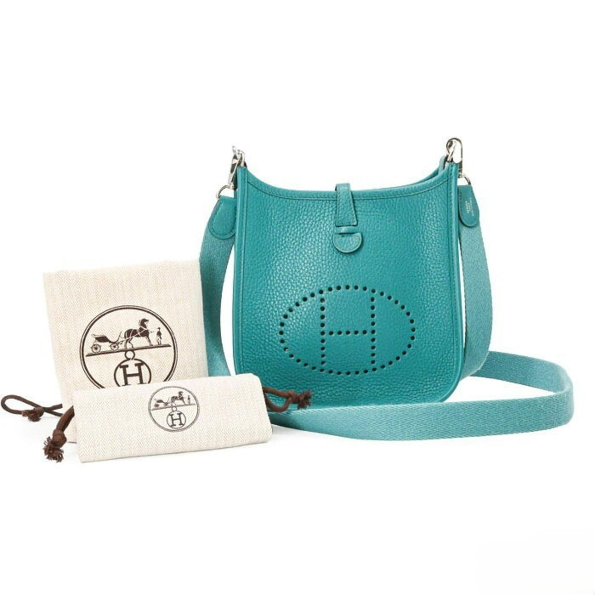 Hermes Blue Blue Paon Taurillon Clemence Leather Shoulder Bag (Pre-Owned)