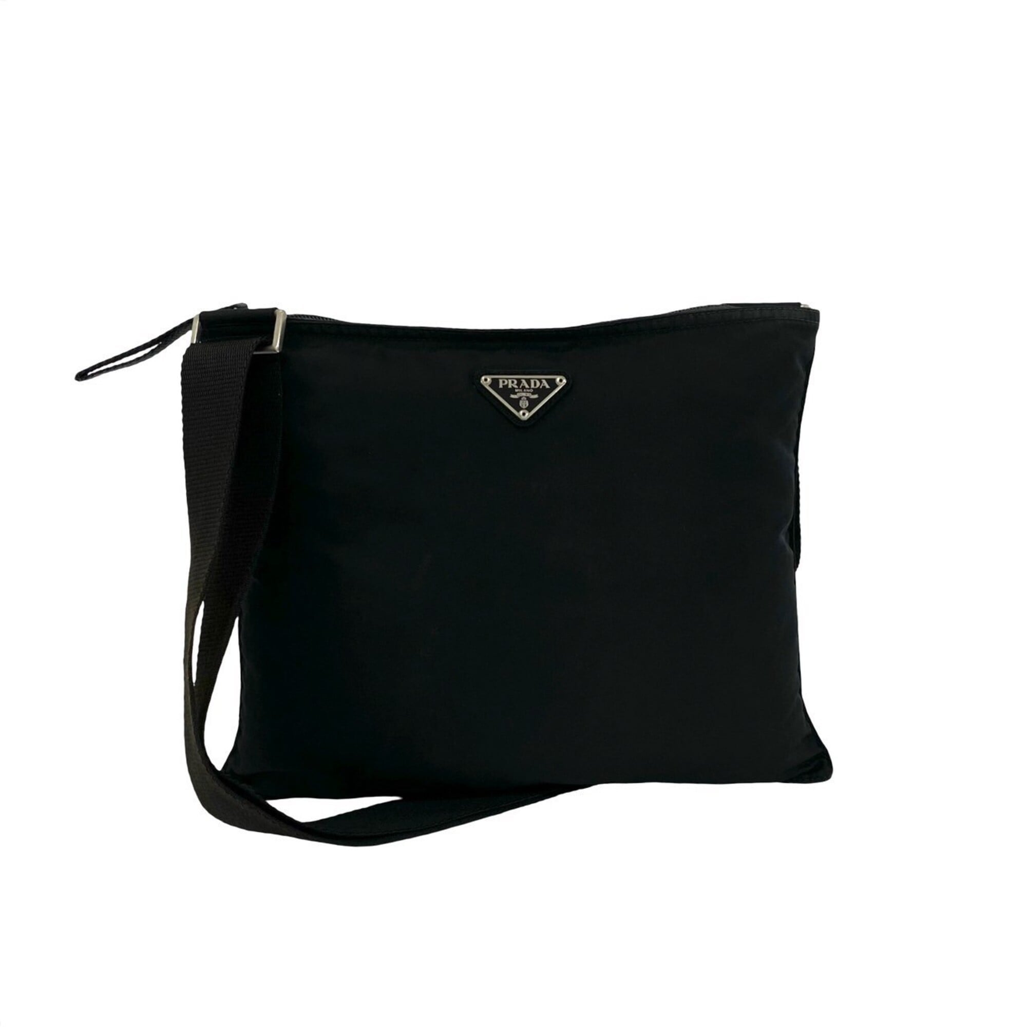 Prada Black Nylon Pochette Shoulder Bag (Pre-Owned)