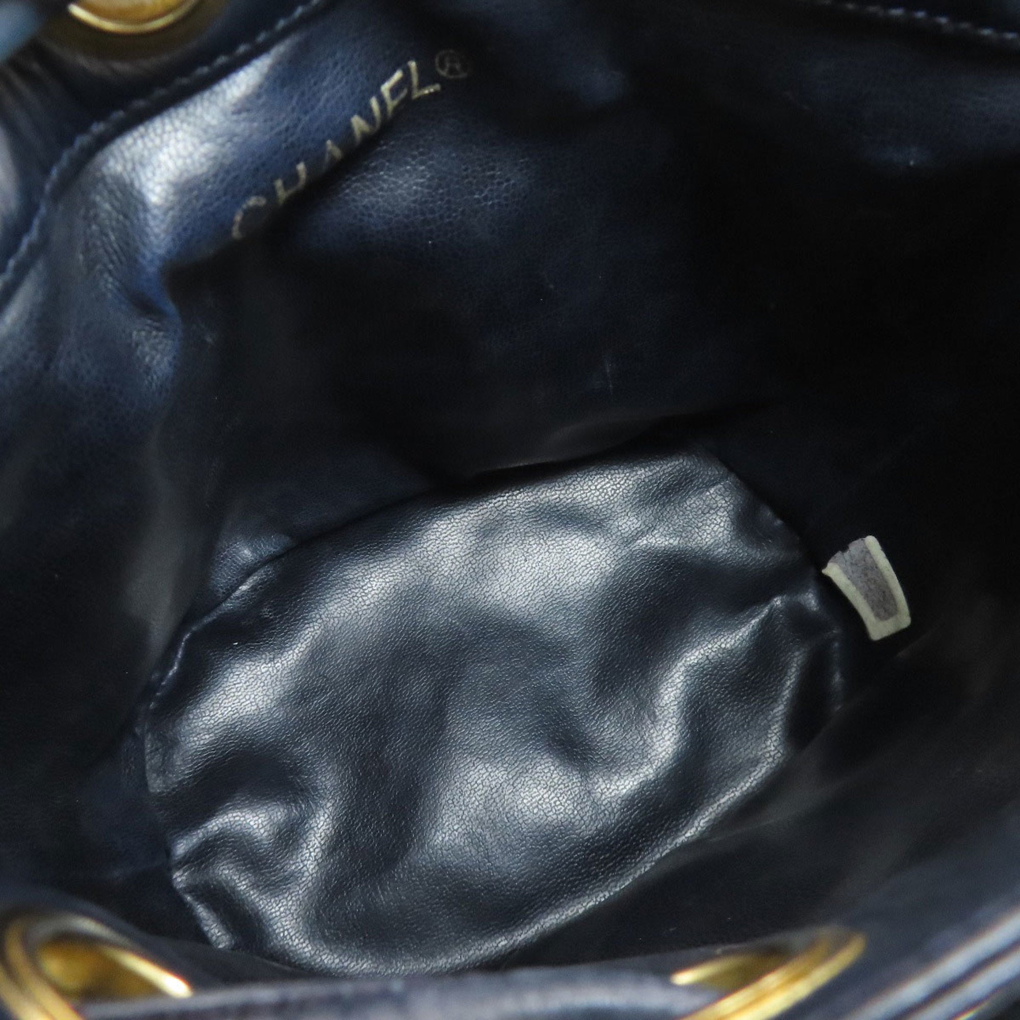 Chanel Navy Leather Pouch Shoulder Bag (Pre-Owned)