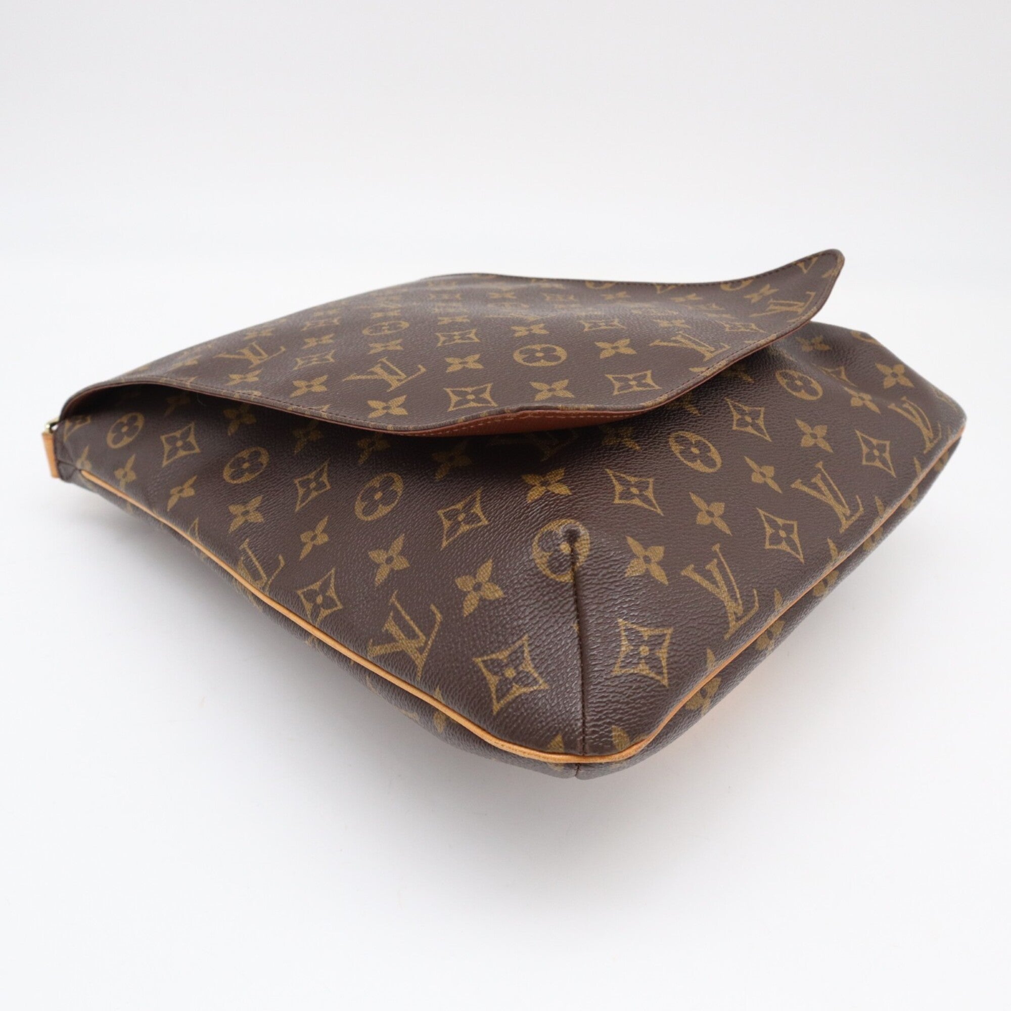 Louis Vuitton Monogram Beige Brown Coated Canvas Leather Shoulder Bag (Pre-Owned)