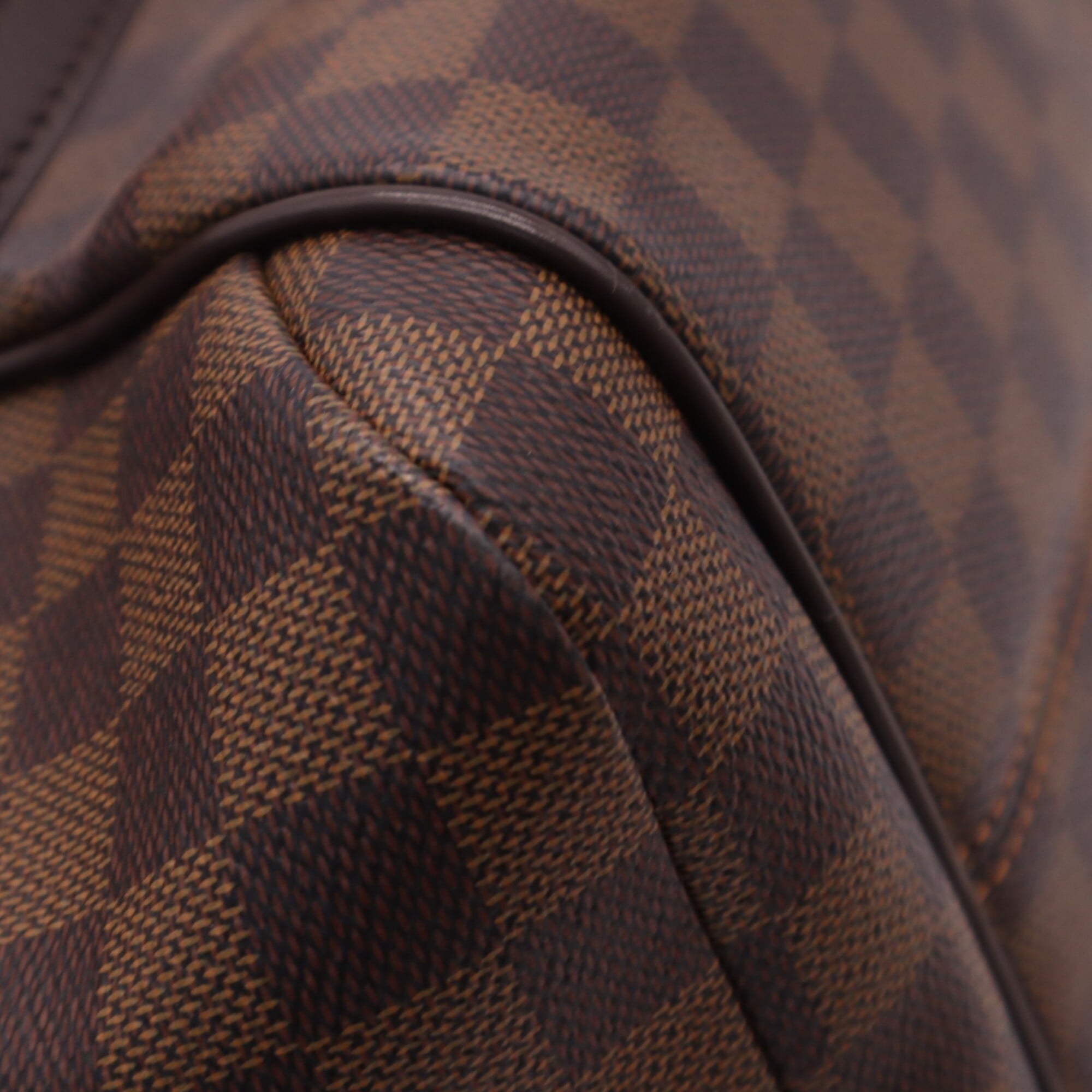 Louis Vuitton Beige Brown Coated Canvas Leather Handbag (Pre-Owned)