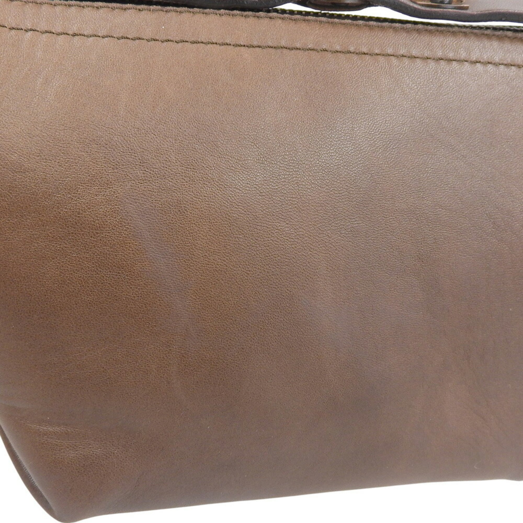 Celine Brown Dark Brown Leather Shoulder Bag (Pre-Owned)