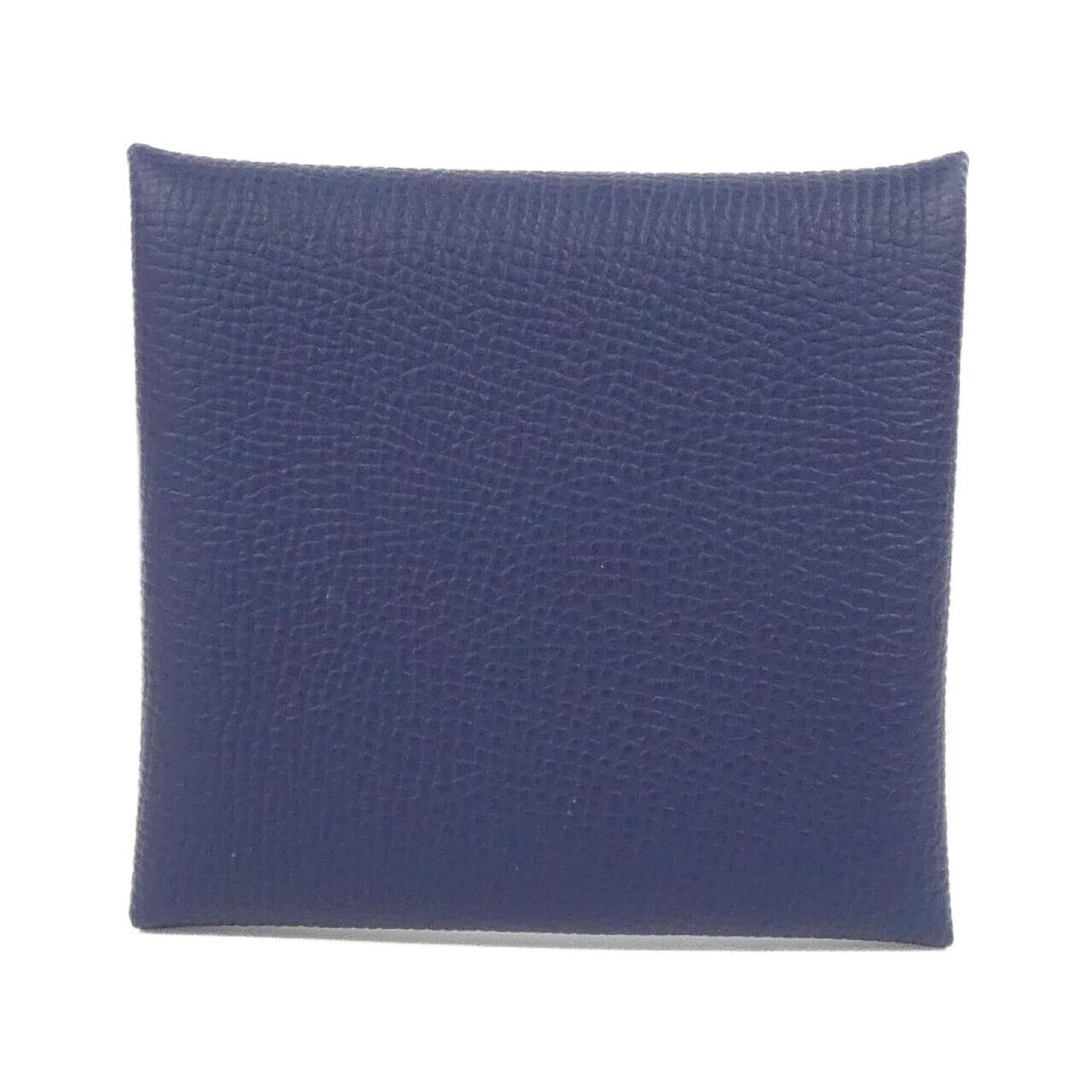 Hermes Bastia Blue Navy Epsom Leather Coin Purse/Coin Case (Pre-Owned)