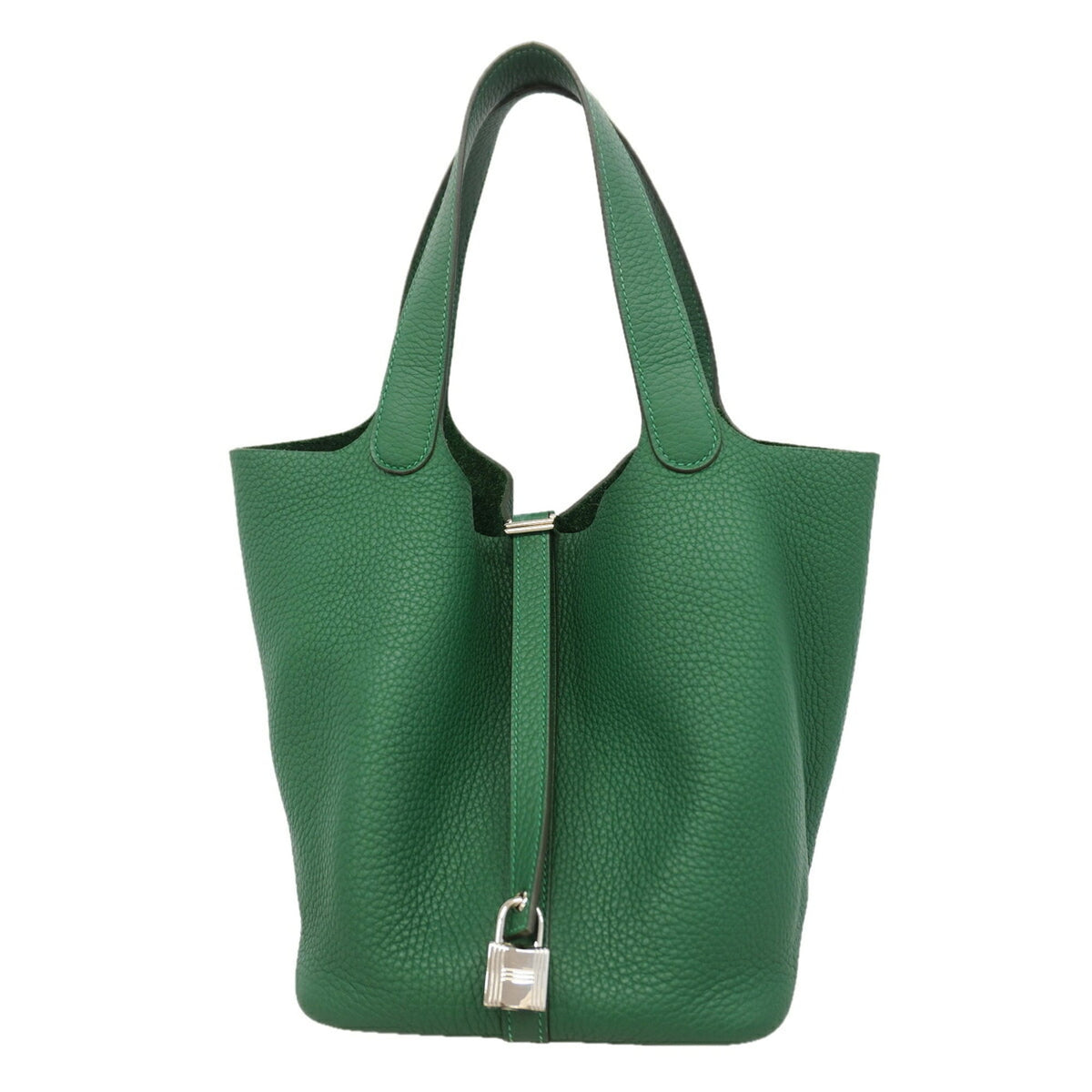 Hermes Green Taurillon Clemence Leather Handbag (Pre-Owned)