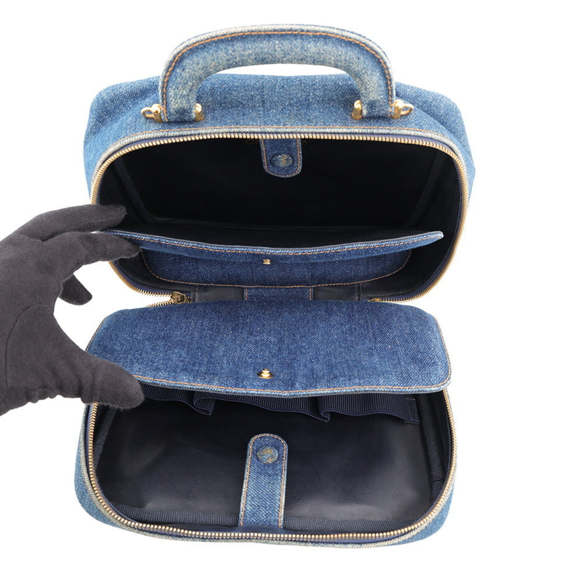 Chanel Blue Denim Handbag Shoulder Bag Vanity Bag (Pre-Owned)